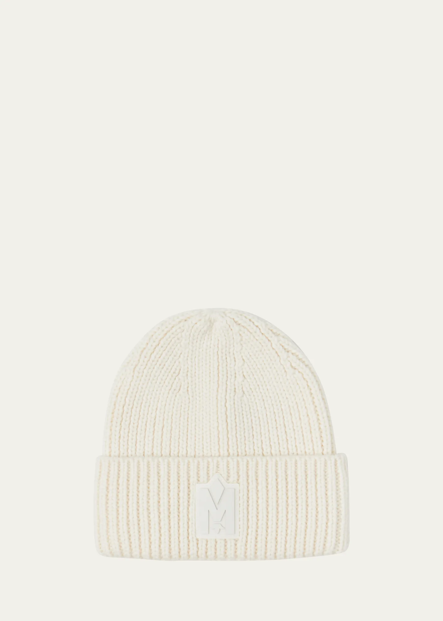 Jude Hand-Knit Logo Beanie with Ribbed Cuff