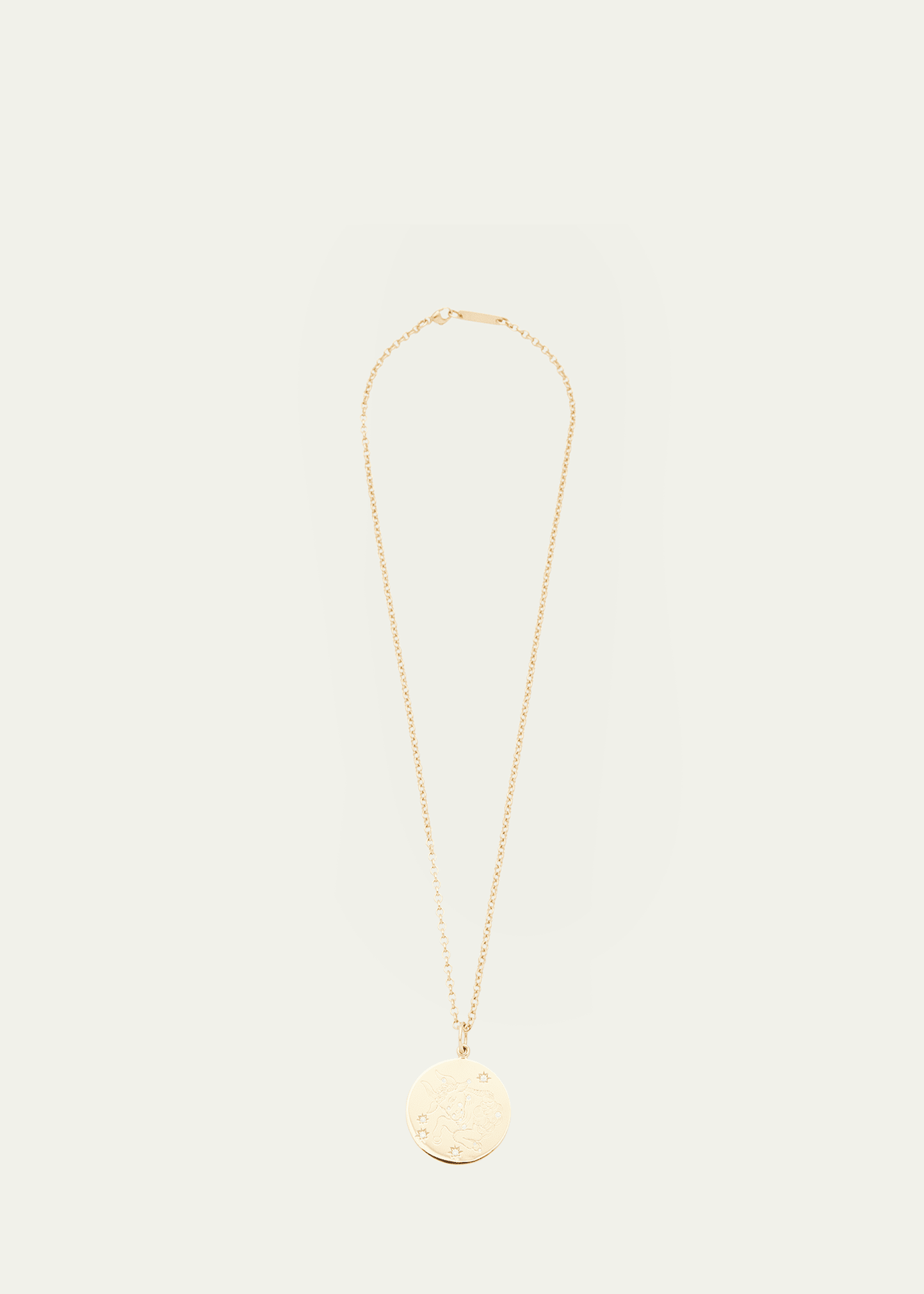 18K Yellow Gold Taurus Zodiac Pendant Necklace with Diamonds