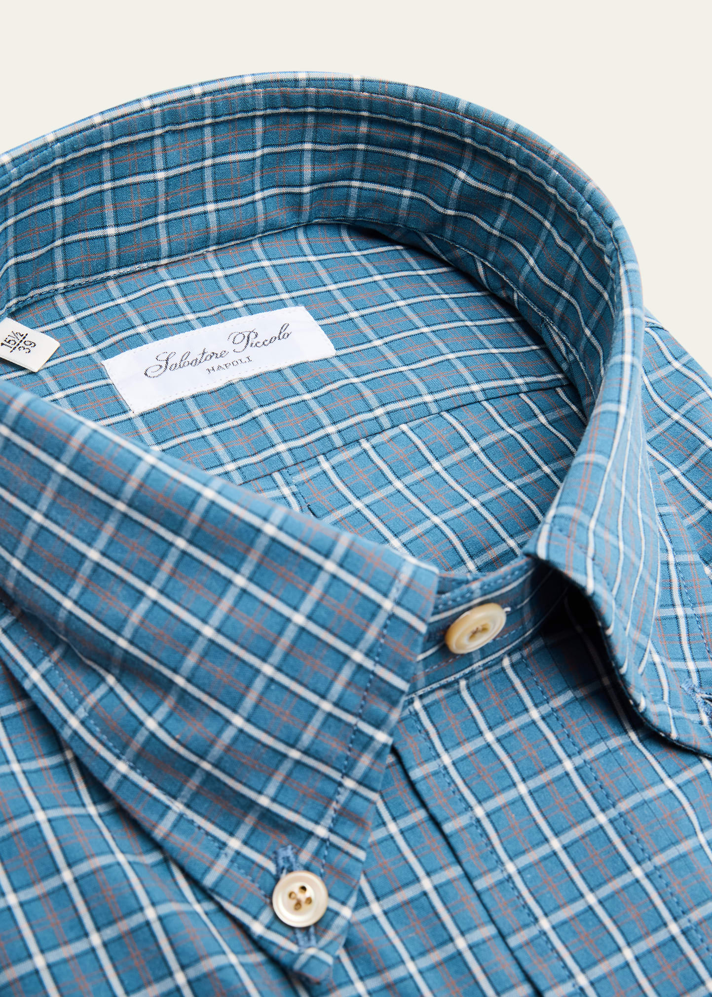 Men's Cotton Plaid Pocket Button-Down Shirt