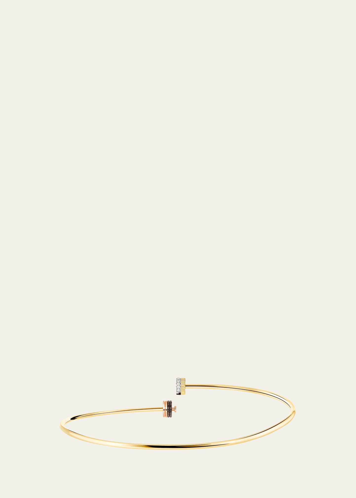 Quatre Classique 18K Tricolor Gold Necklace with Brown PVD and Diamonds