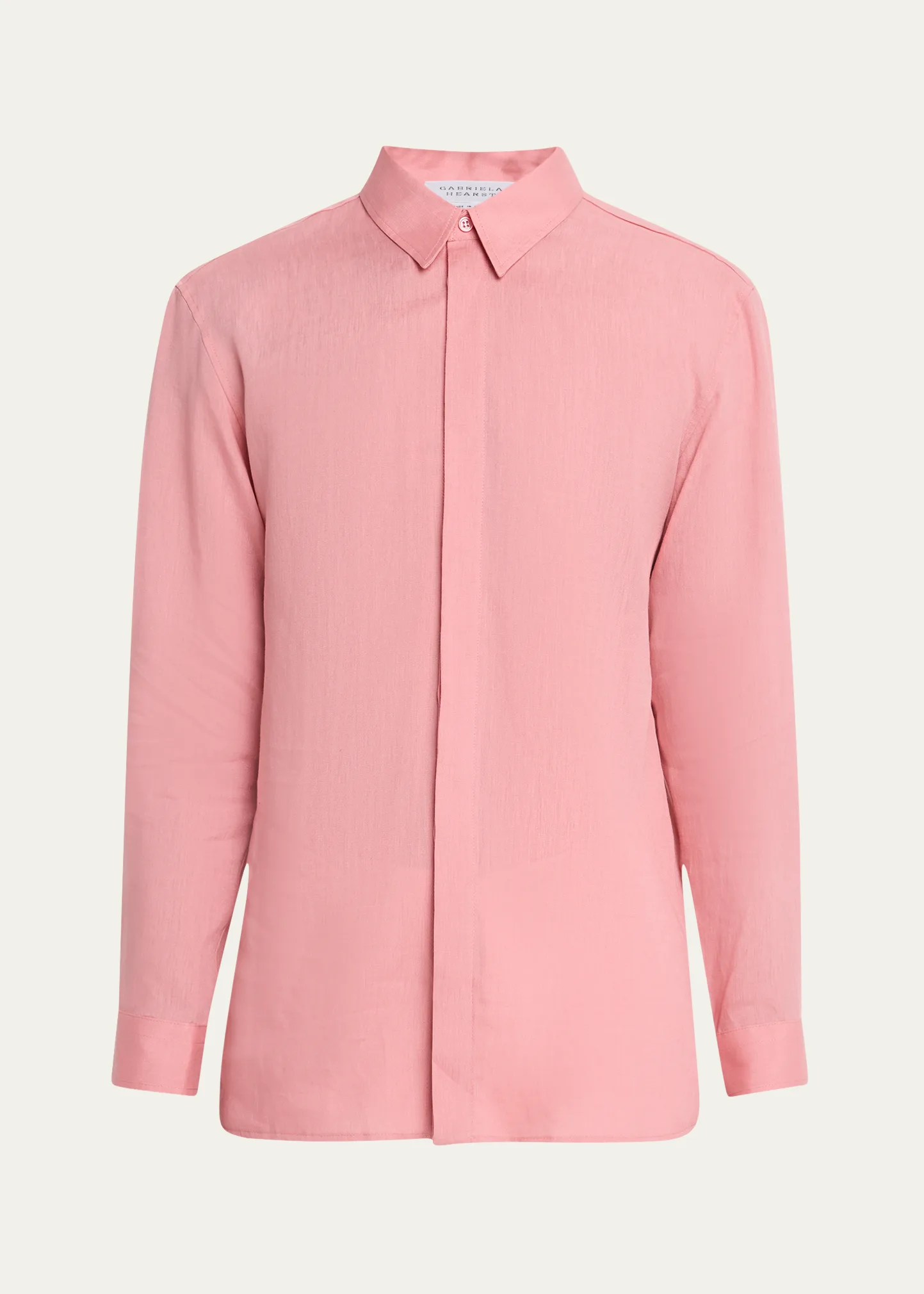 Men's Nicolas Linen Concealed-Placket Sport Shirt
