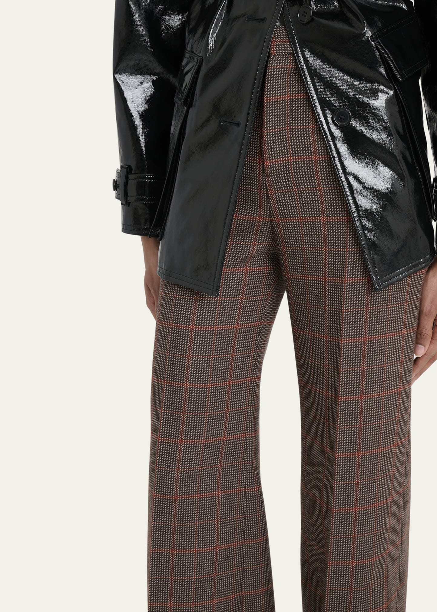 Plaid Wide-Leg Pants