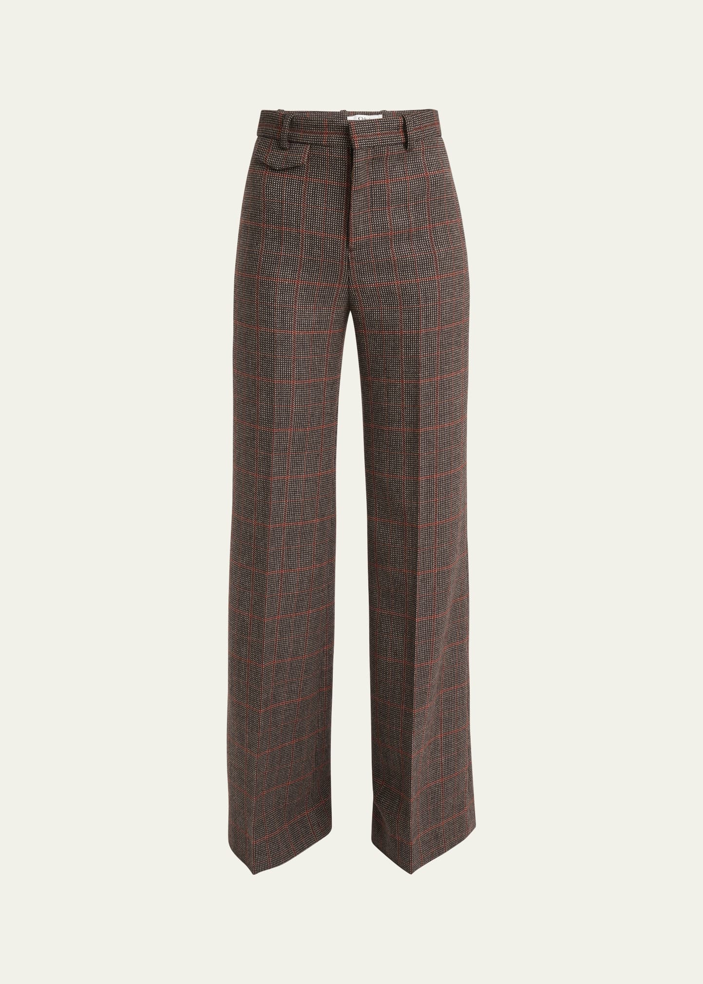 Plaid Wide-Leg Pants