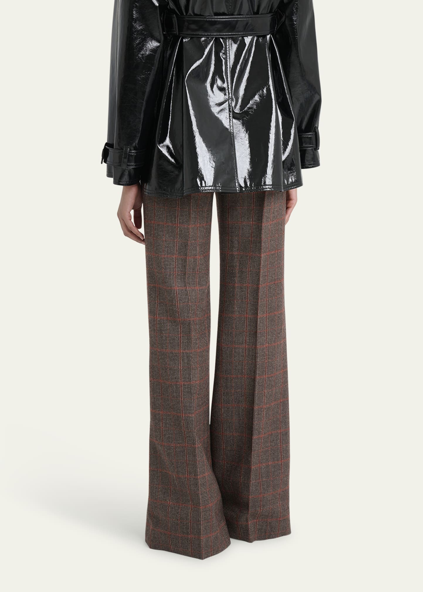 Plaid Wide-Leg Pants
