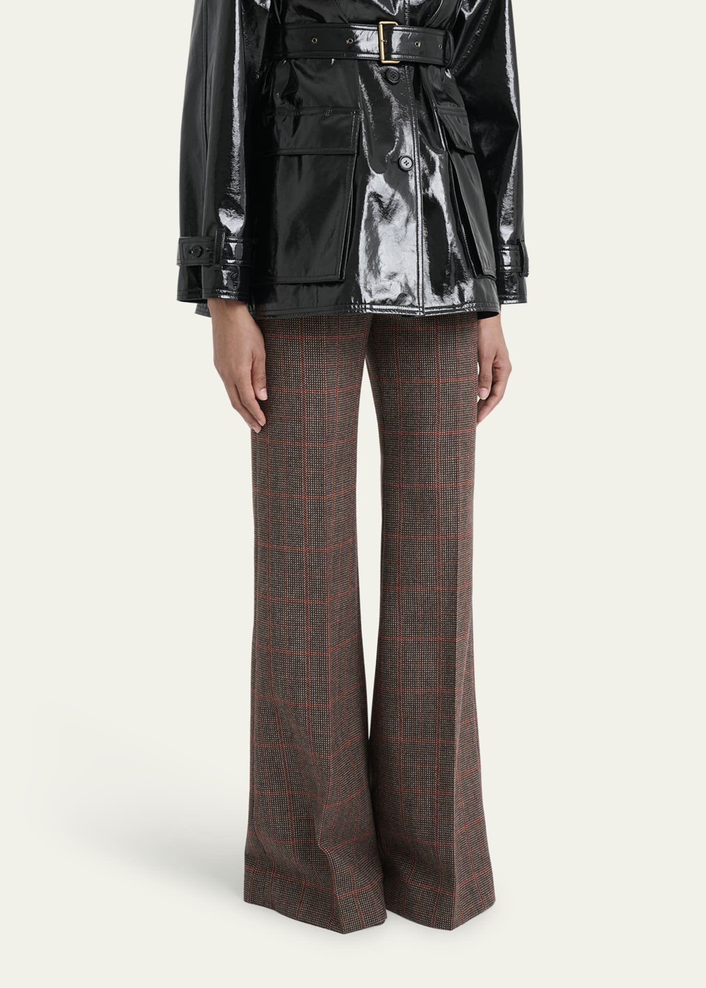 Plaid Wide-Leg Pants