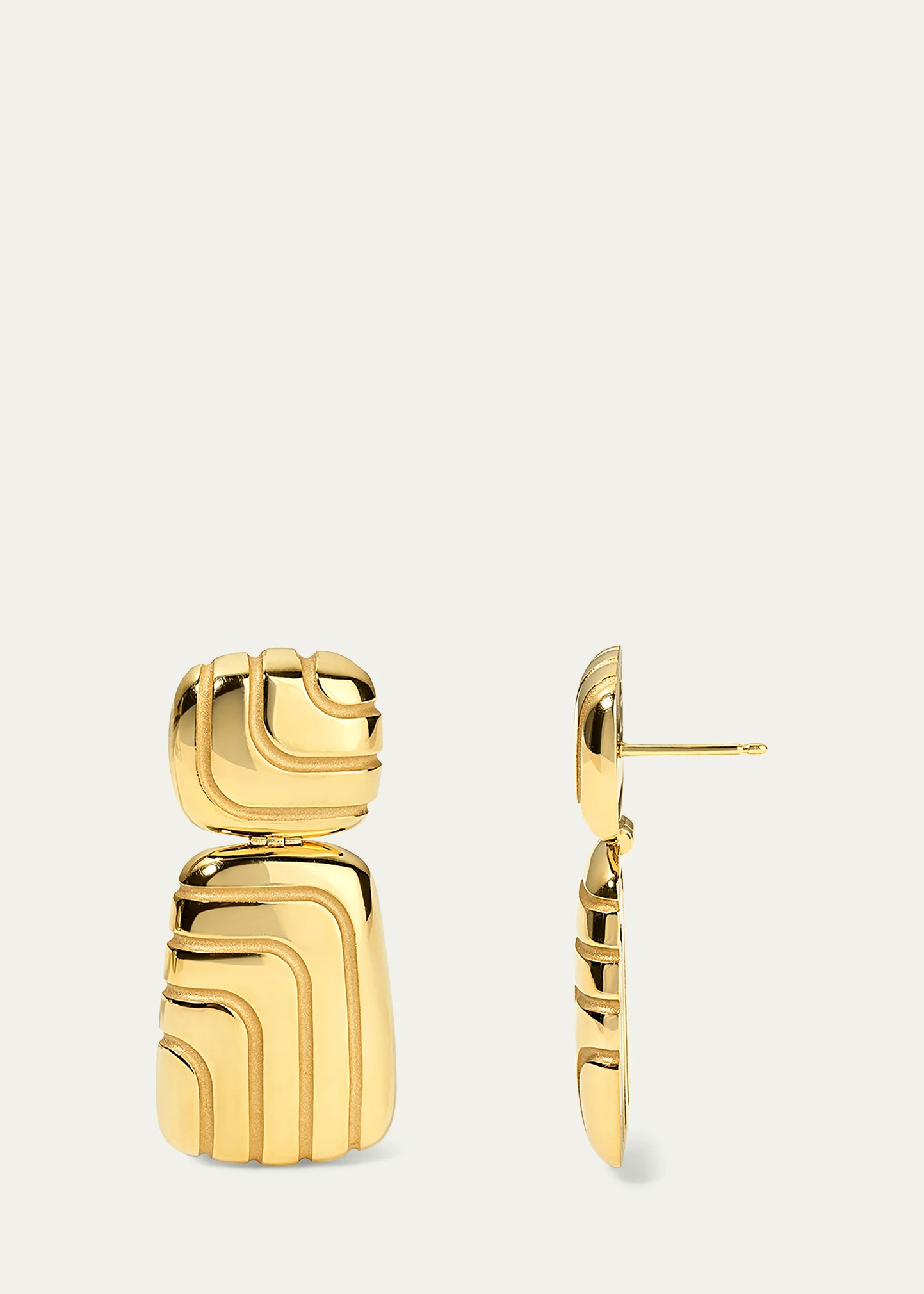 18K Yellow Gold Labyrinth Earrings