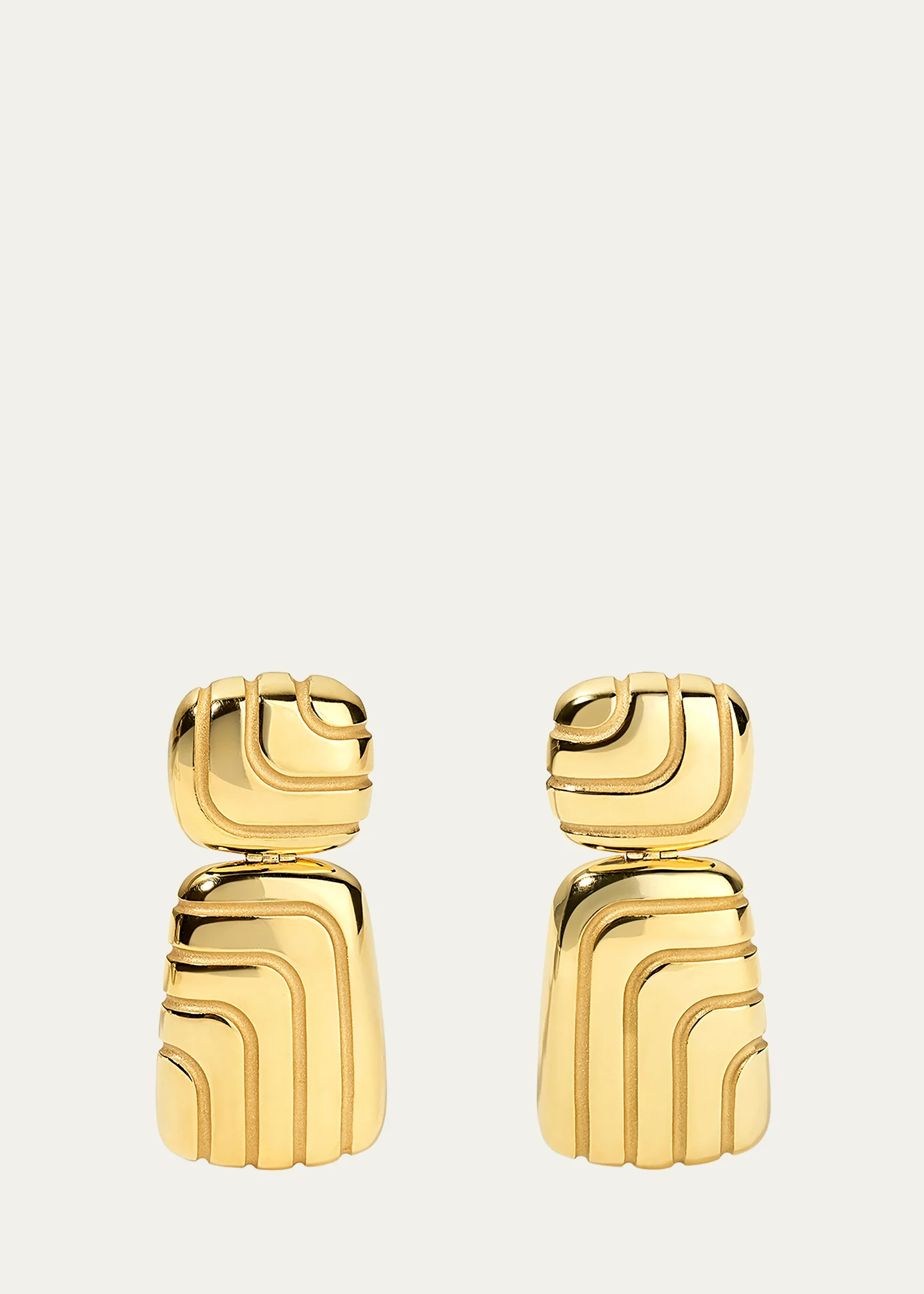 18K Yellow Gold Labyrinth Earrings