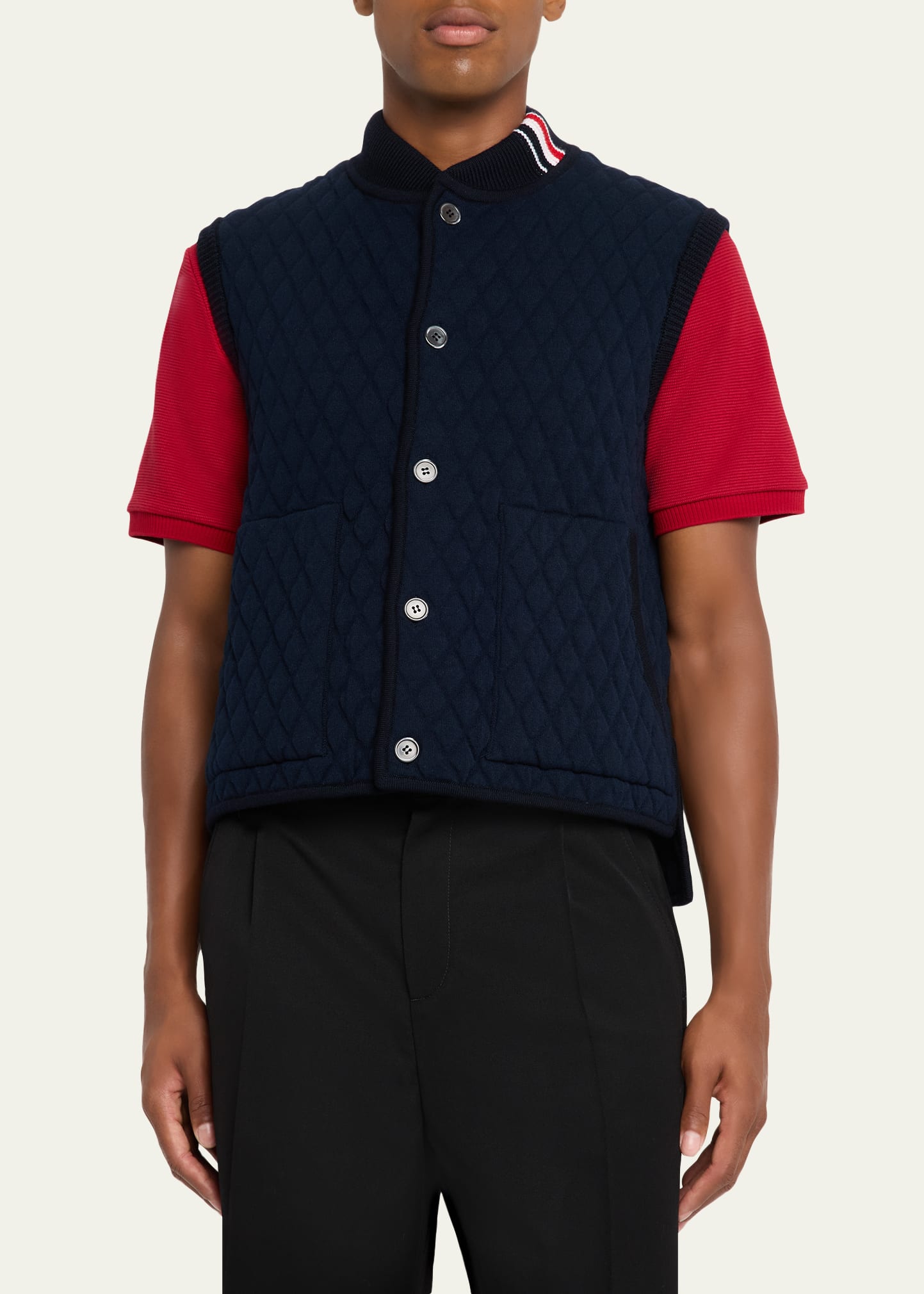 Men's Wool Quilted Knit Vest