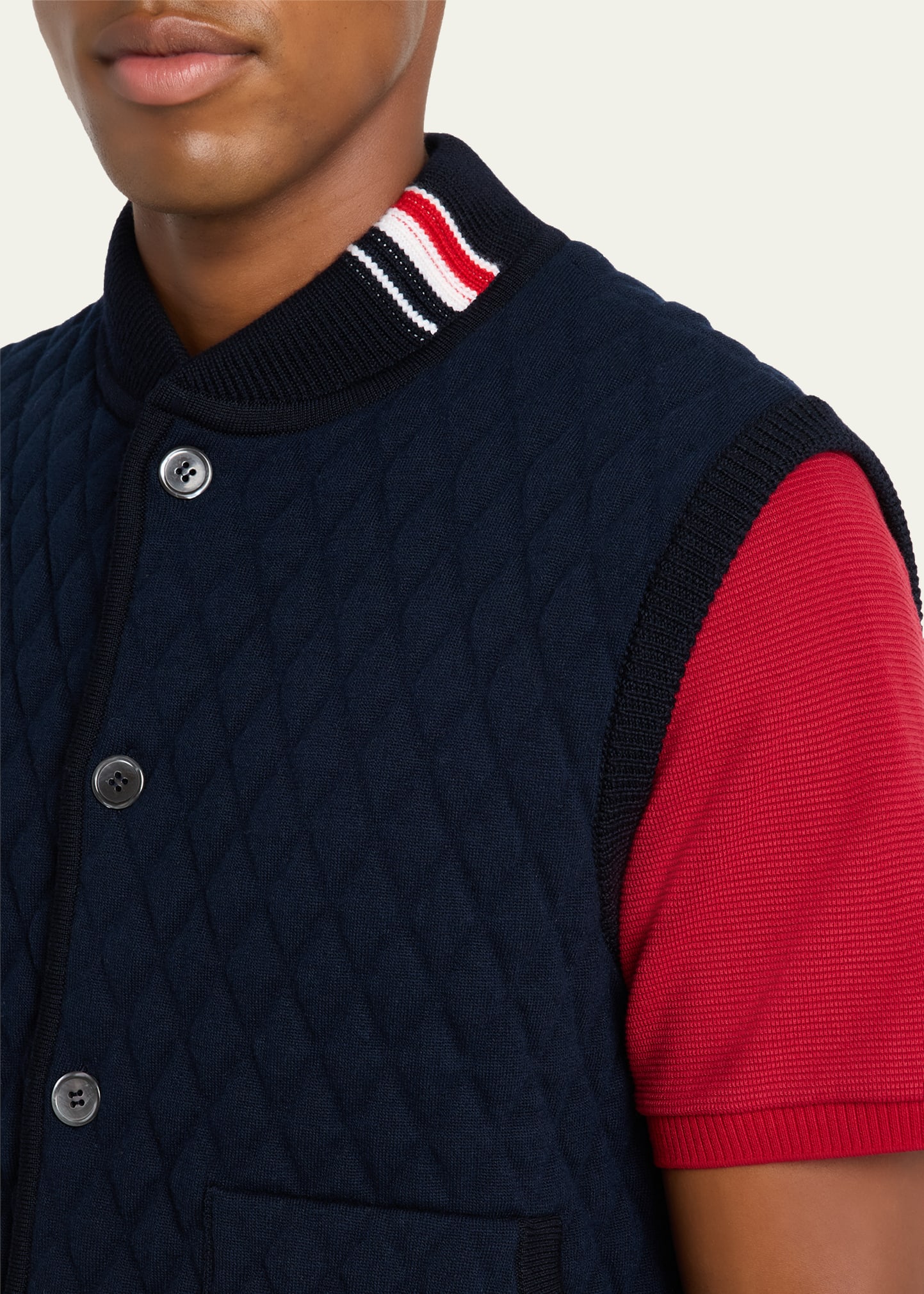 Men's Wool Quilted Knit Vest