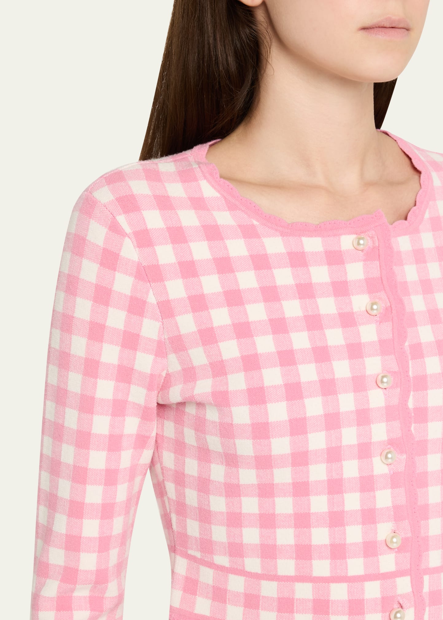 Bridgette Gingham Cropped Cardigan