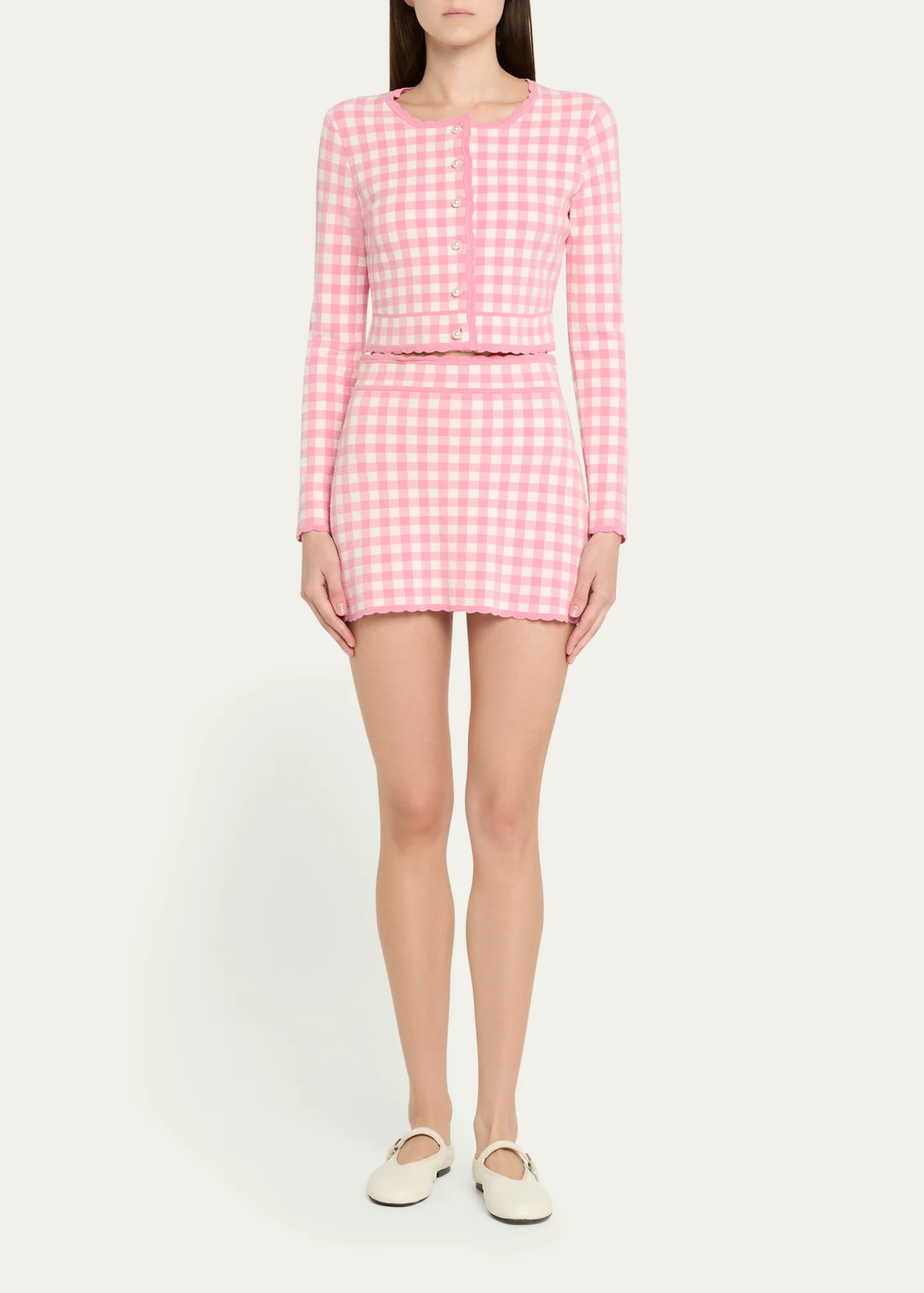 Bridgette Gingham Cropped Cardigan