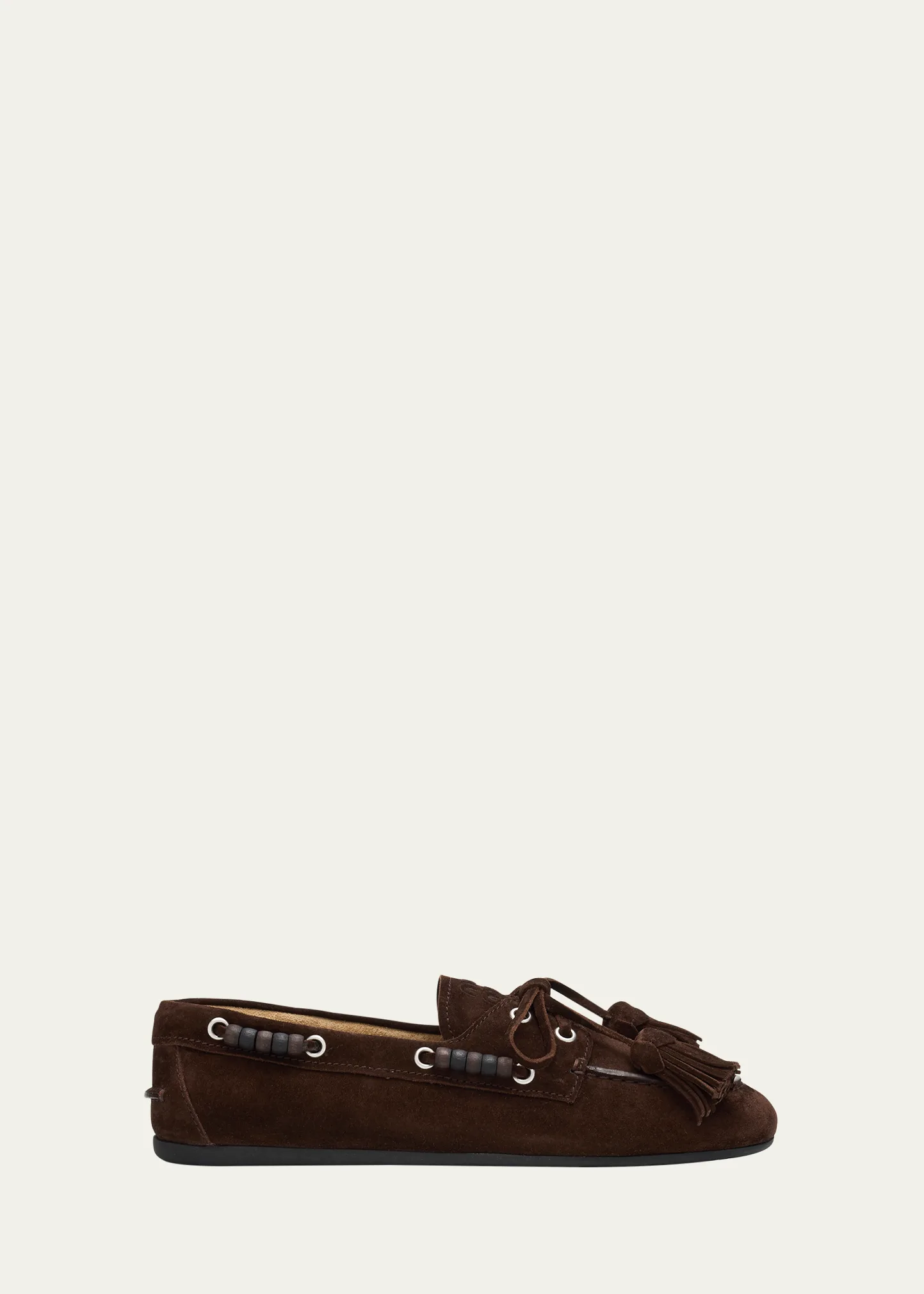 Suede Tassel Boat Loafers