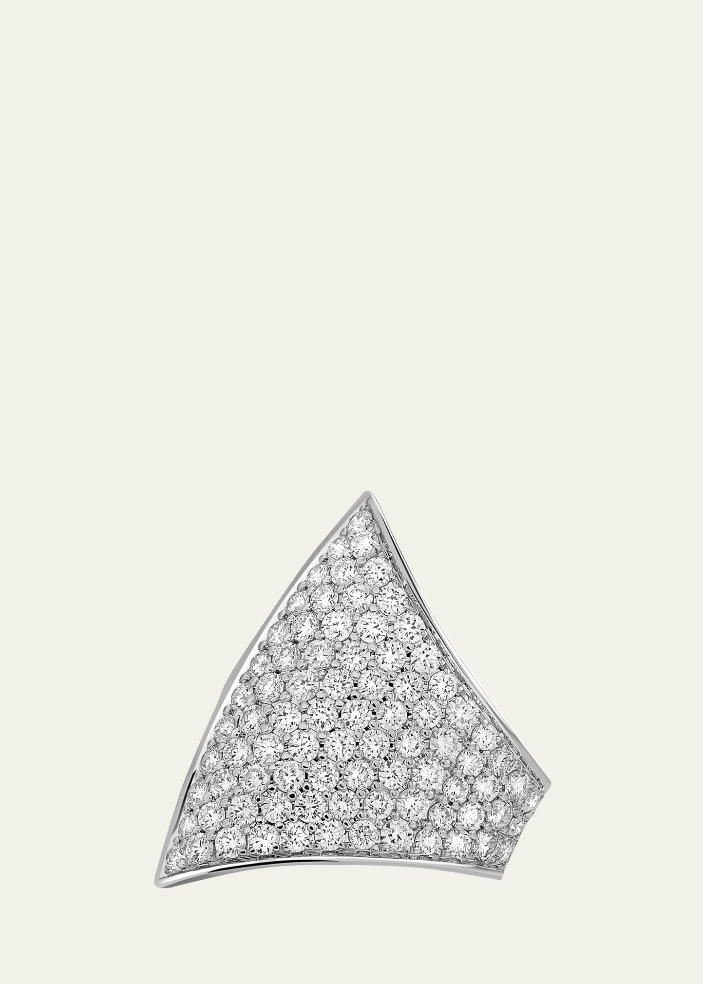 Maxi Ergo 18K White Gold Diamond Pave Ear Cuff, Single