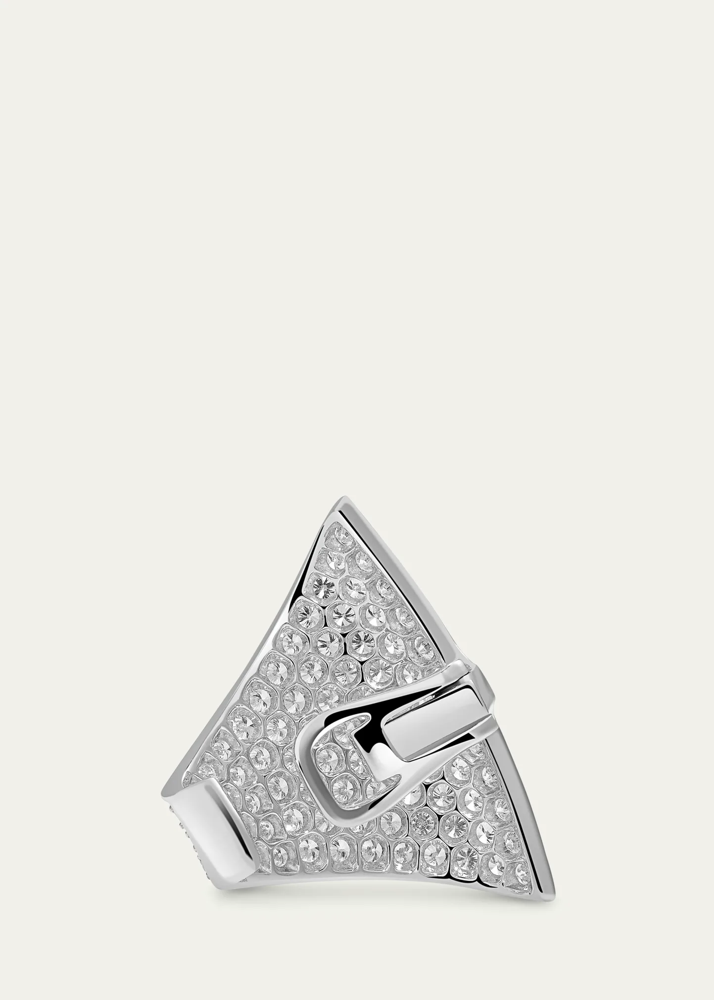 Maxi Ergo 18K White Gold Diamond Pave Ear Cuff, Single