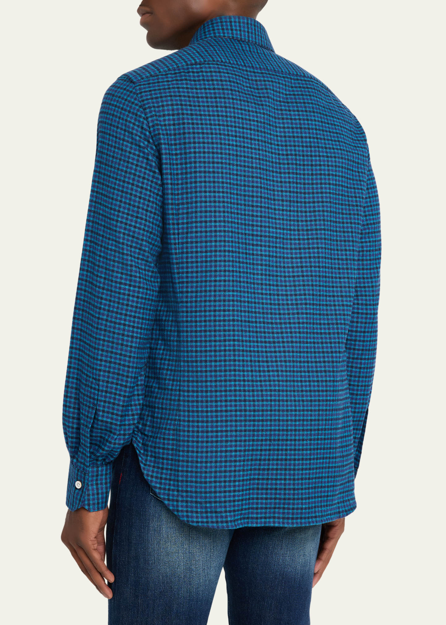 Men's Cotton Tattersall Check Modern-Fit Sport Shirt