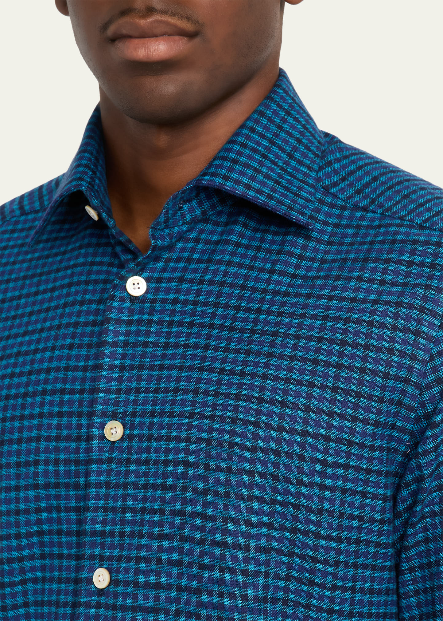 Men's Cotton Tattersall Check Modern-Fit Sport Shirt