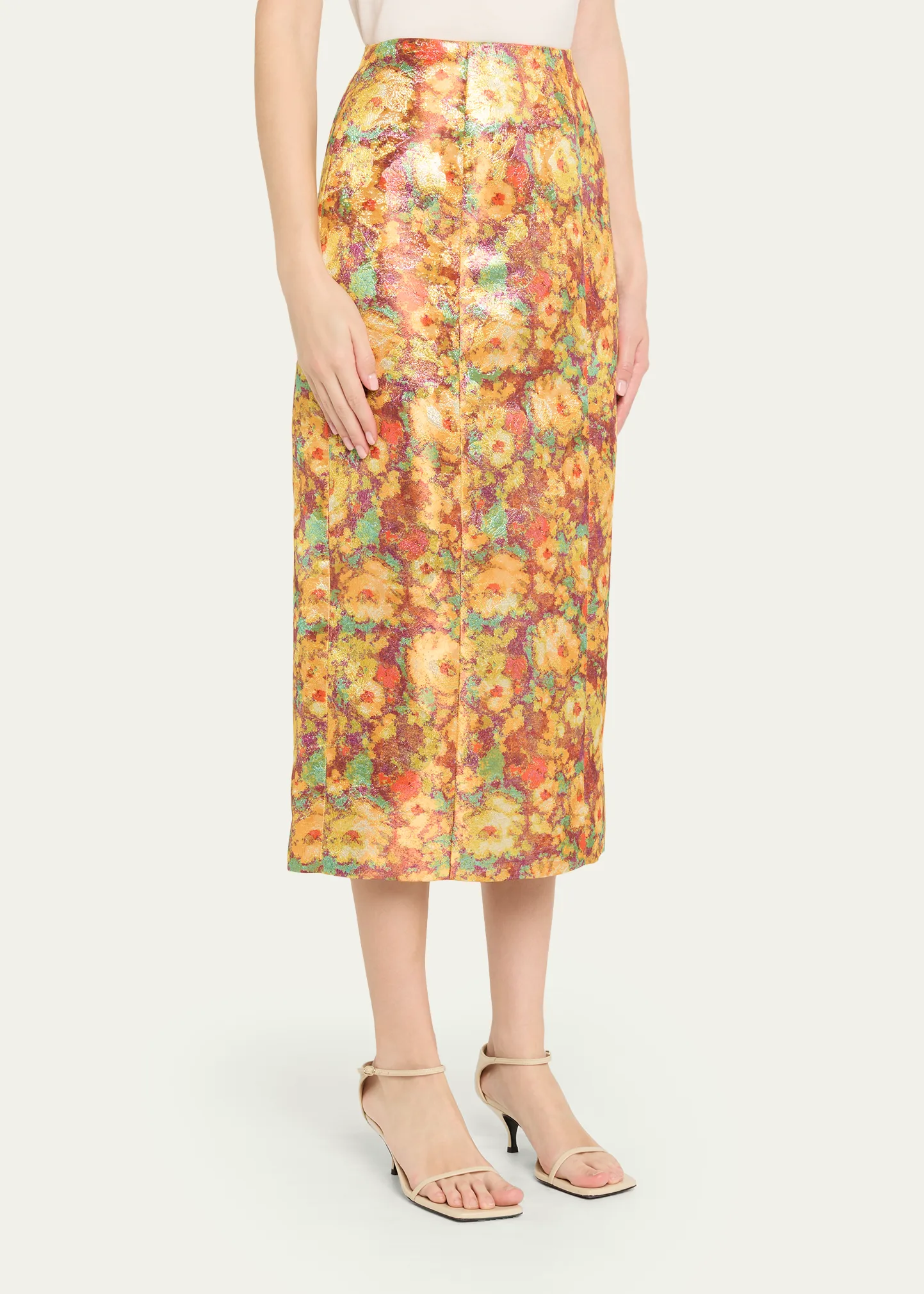 Tammy Metallic Floral Jacquard Midi Skirt 14 Tammy Metallic Floral Jacquard Midi Skirt