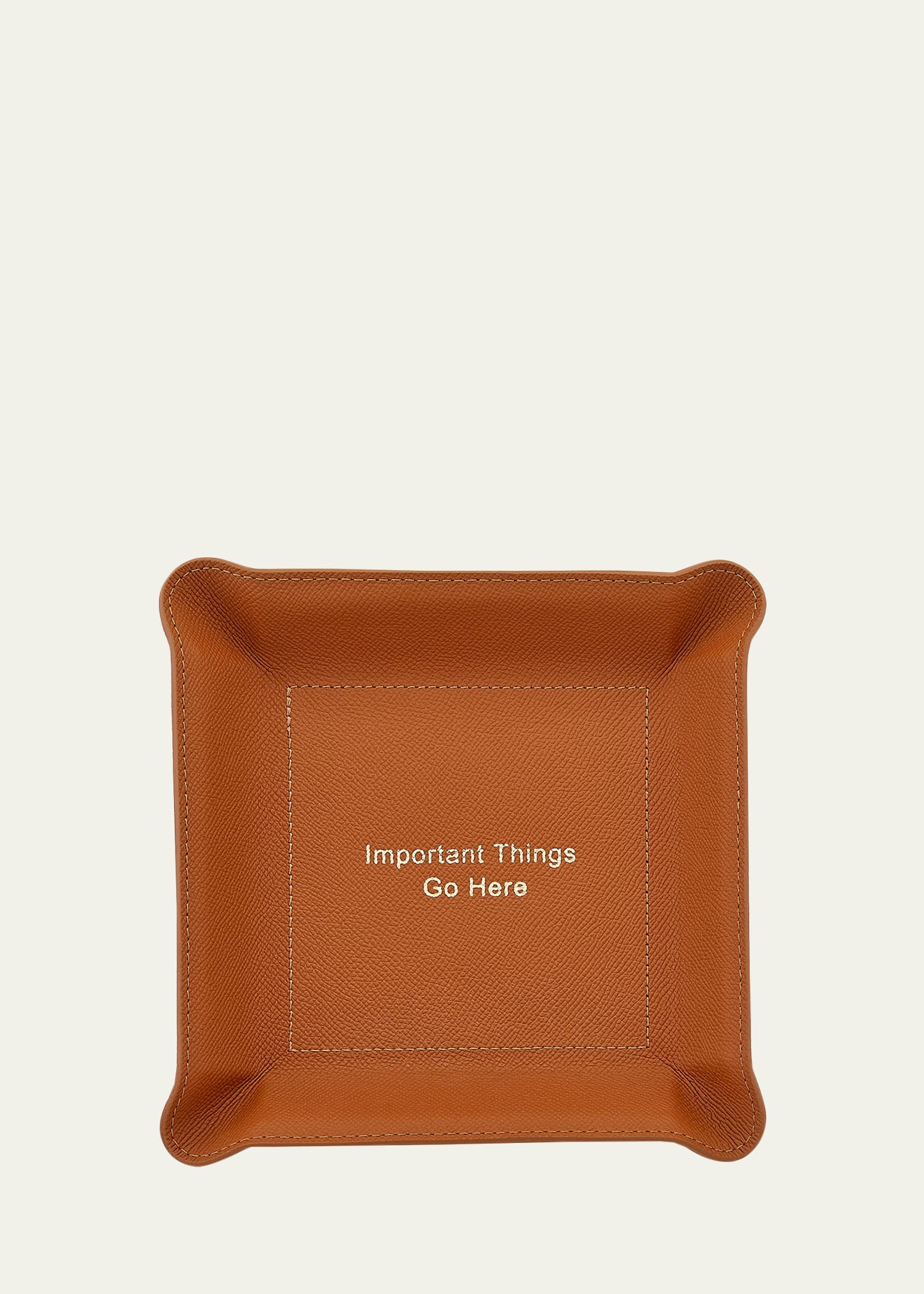 \"Important Things Go Here\" Leather Valet Tray