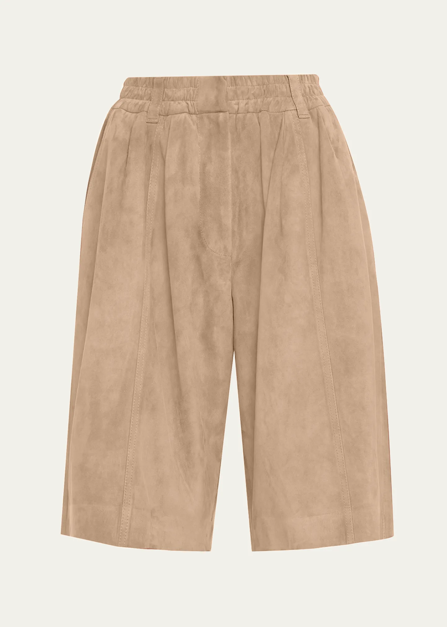 Couture Suede Pull-On Bermuda Shorts