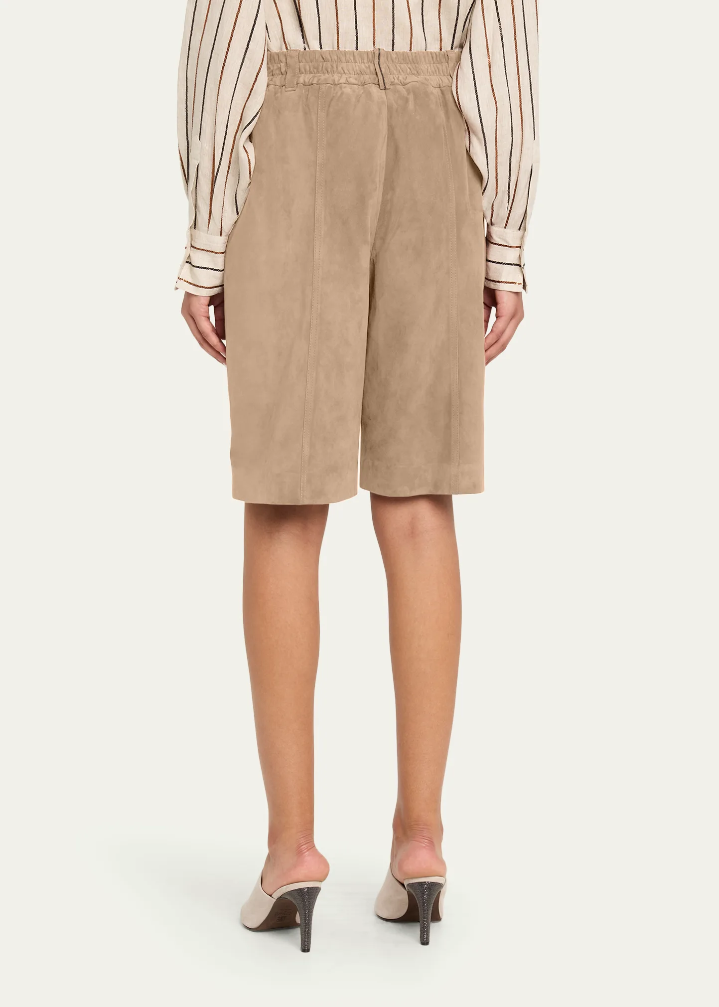 Couture Suede Pull-On Bermuda Shorts