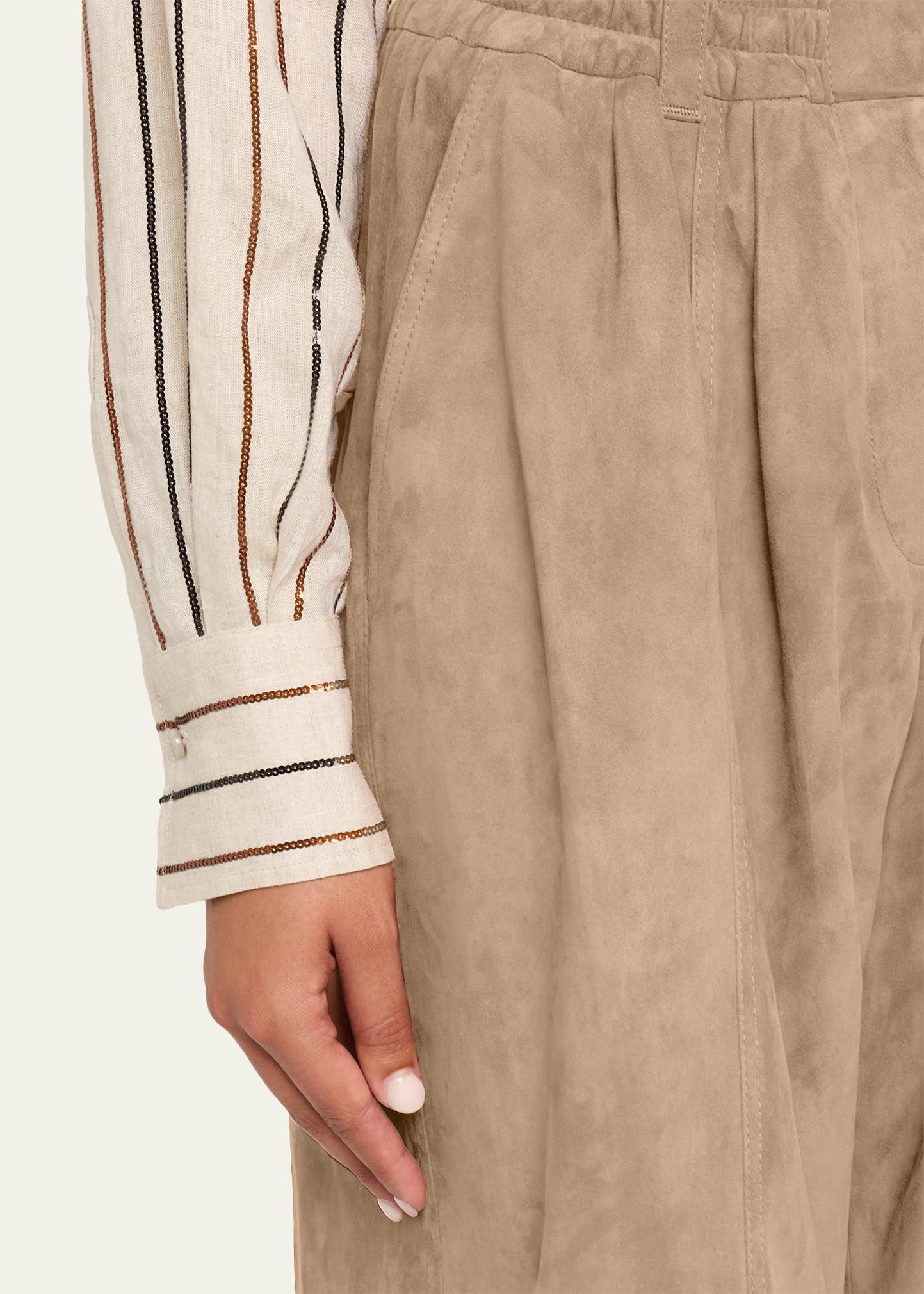Couture Suede Pull-On Bermuda Shorts