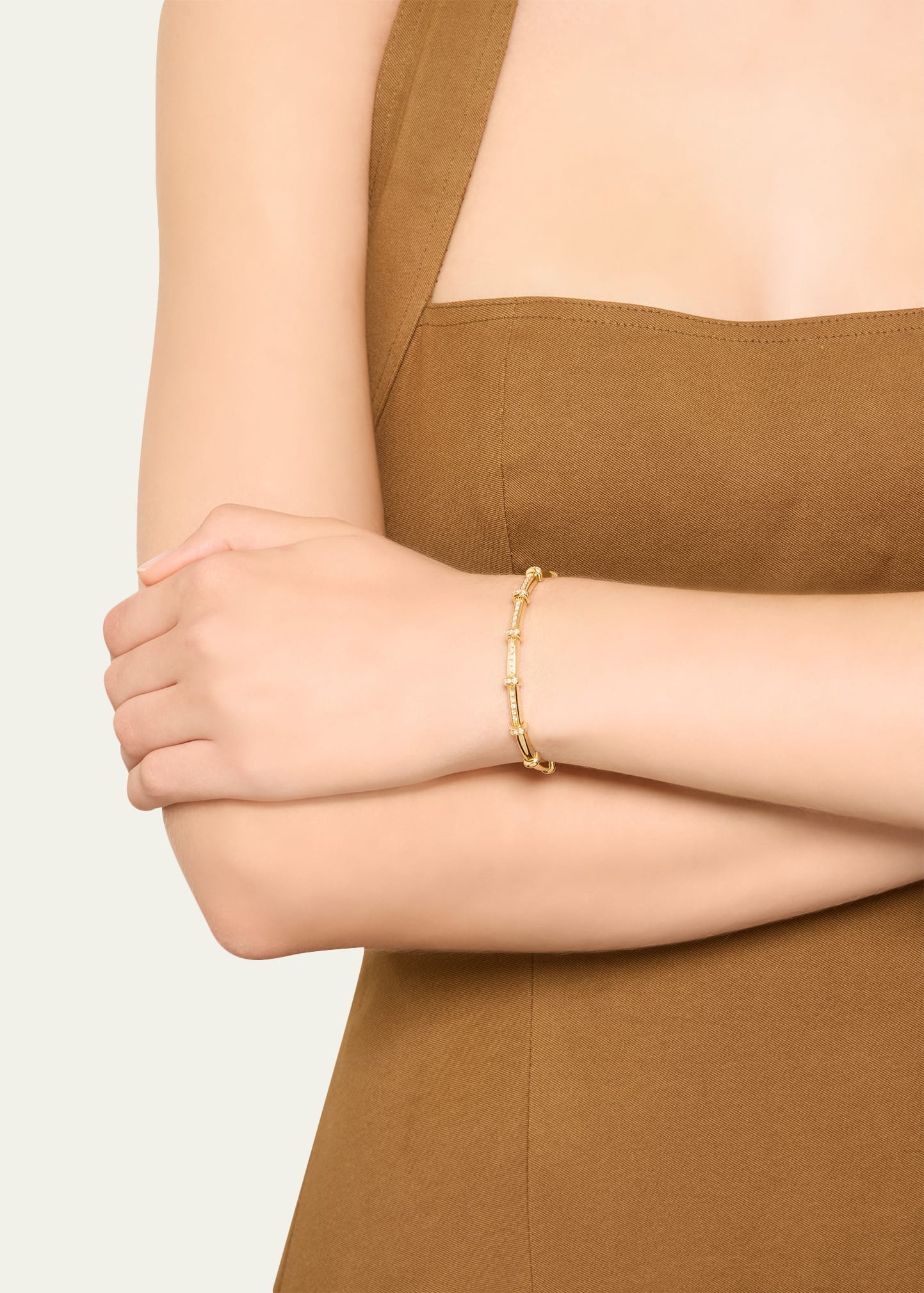 18K Yellow Gold Diamond Spring Bracelet