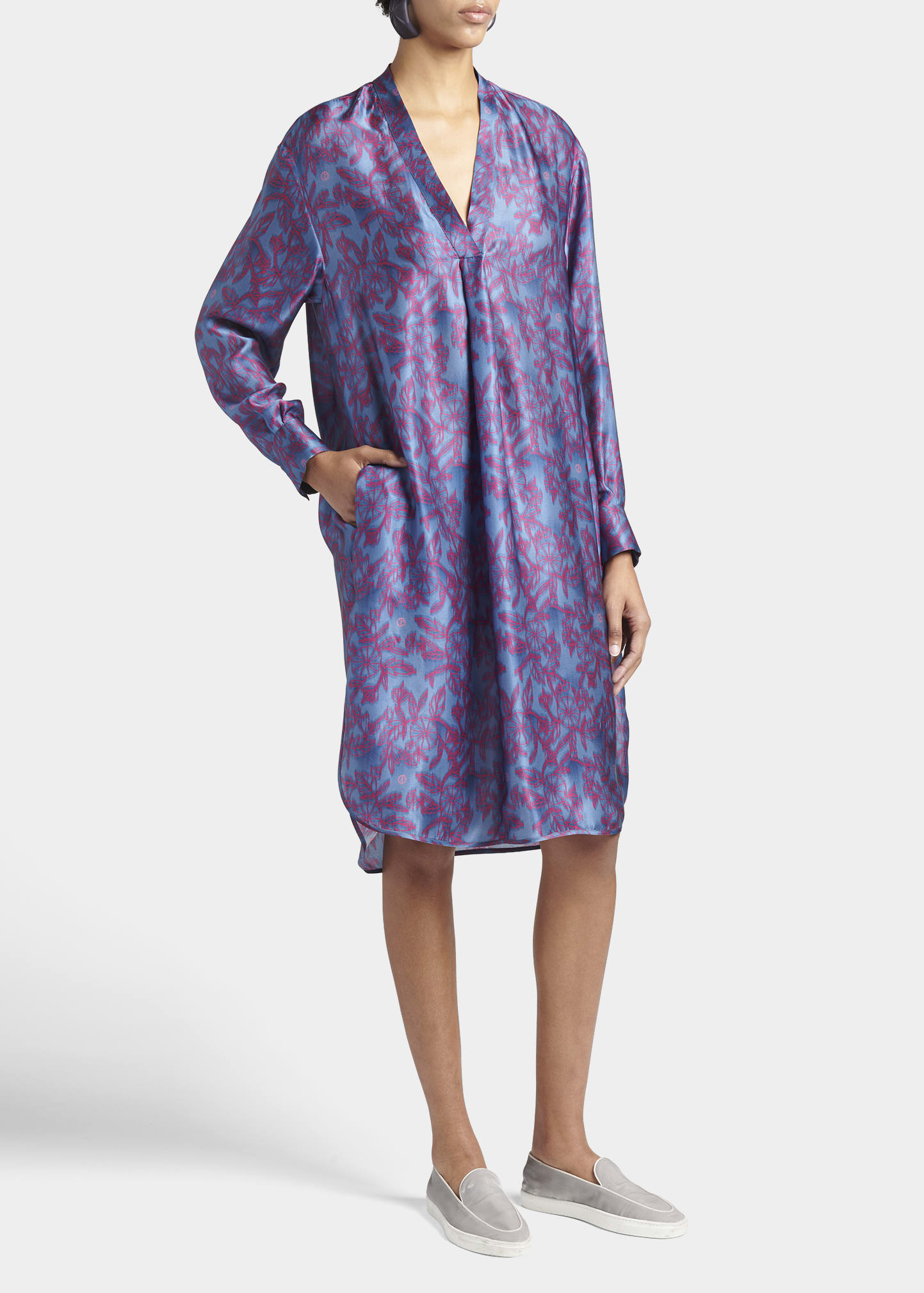 Floral-Print Silk Tunic Dress 7 Floral-Print Silk Tunic Dress