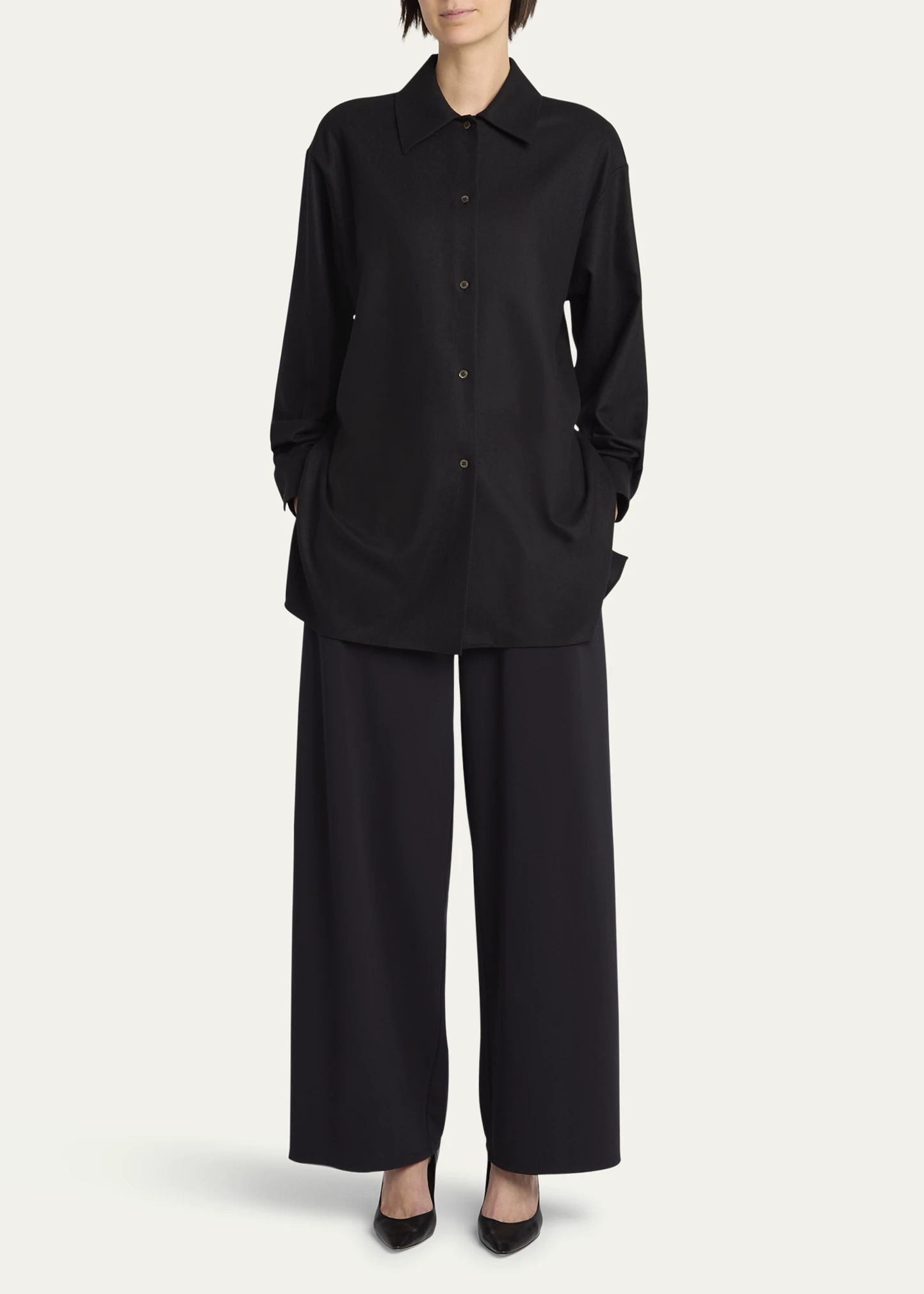 Komako Button Down Wool Cashmere Blouse