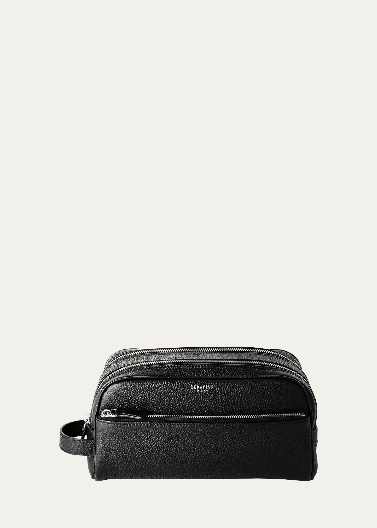 Men's Cachemire Leather Double-Zip Toiletry Case