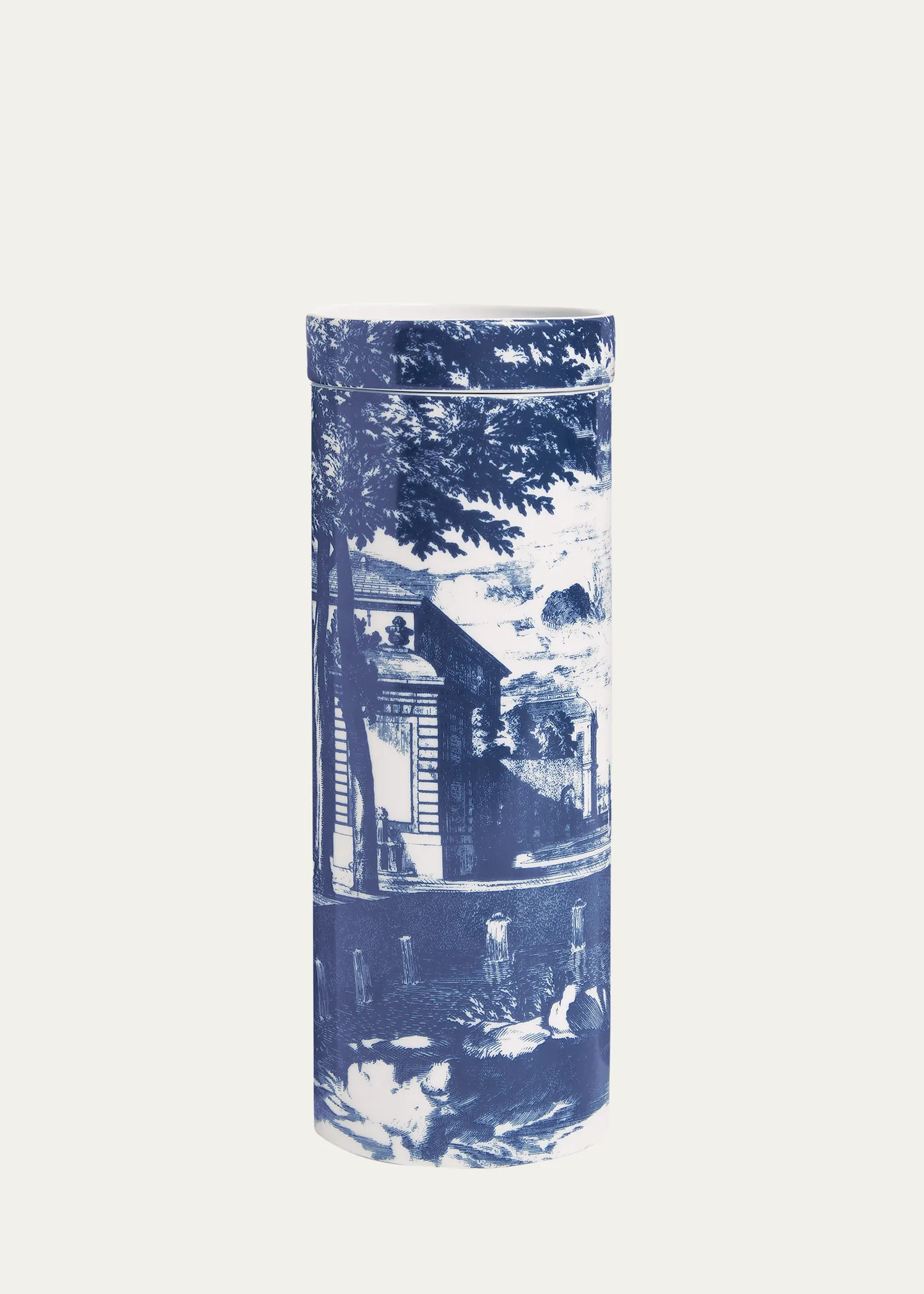 Scented Tower Candle Blue & White/Giardino Settecentesco