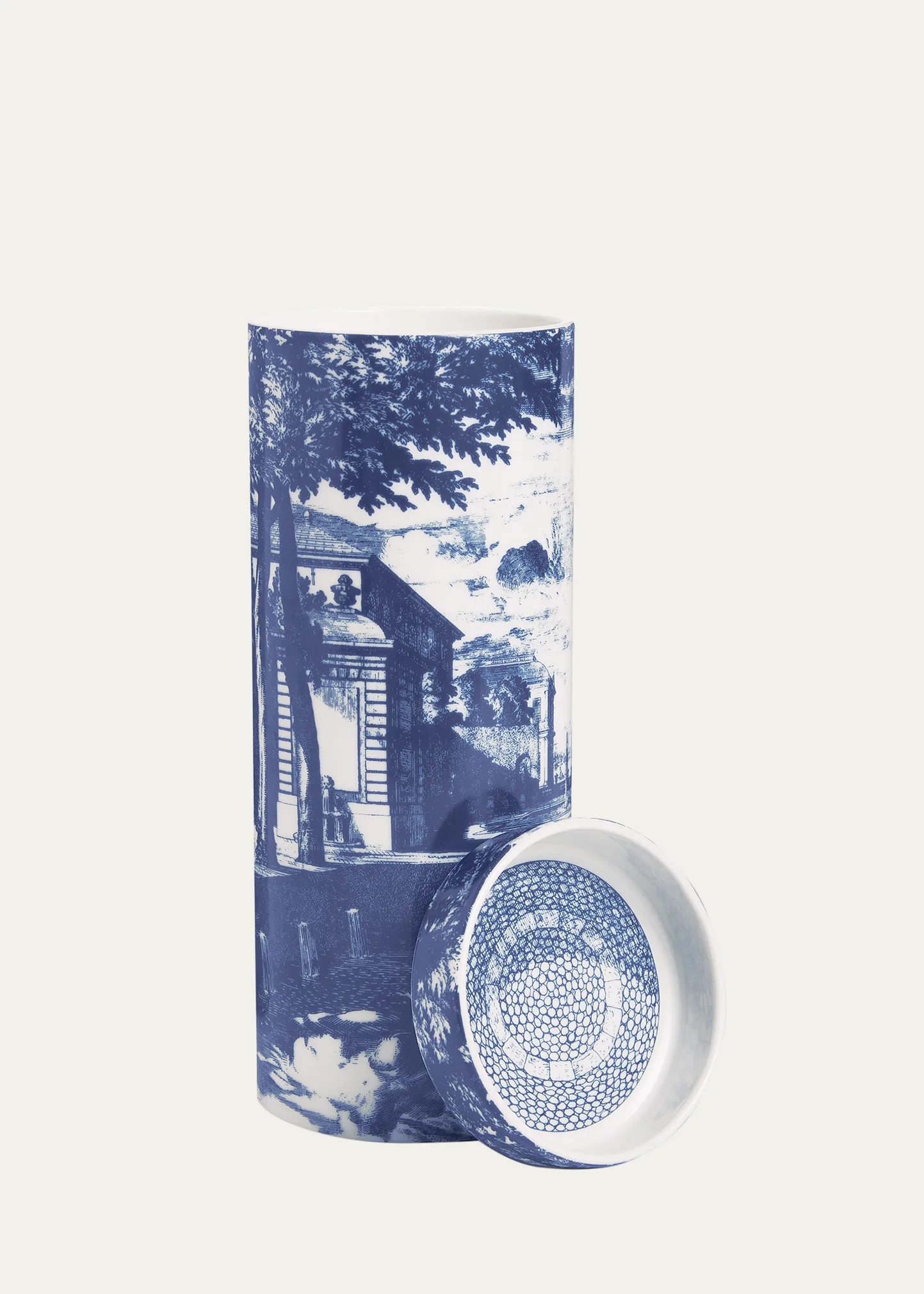 Scented Tower Candle Blue & White/Giardino Settecentesco