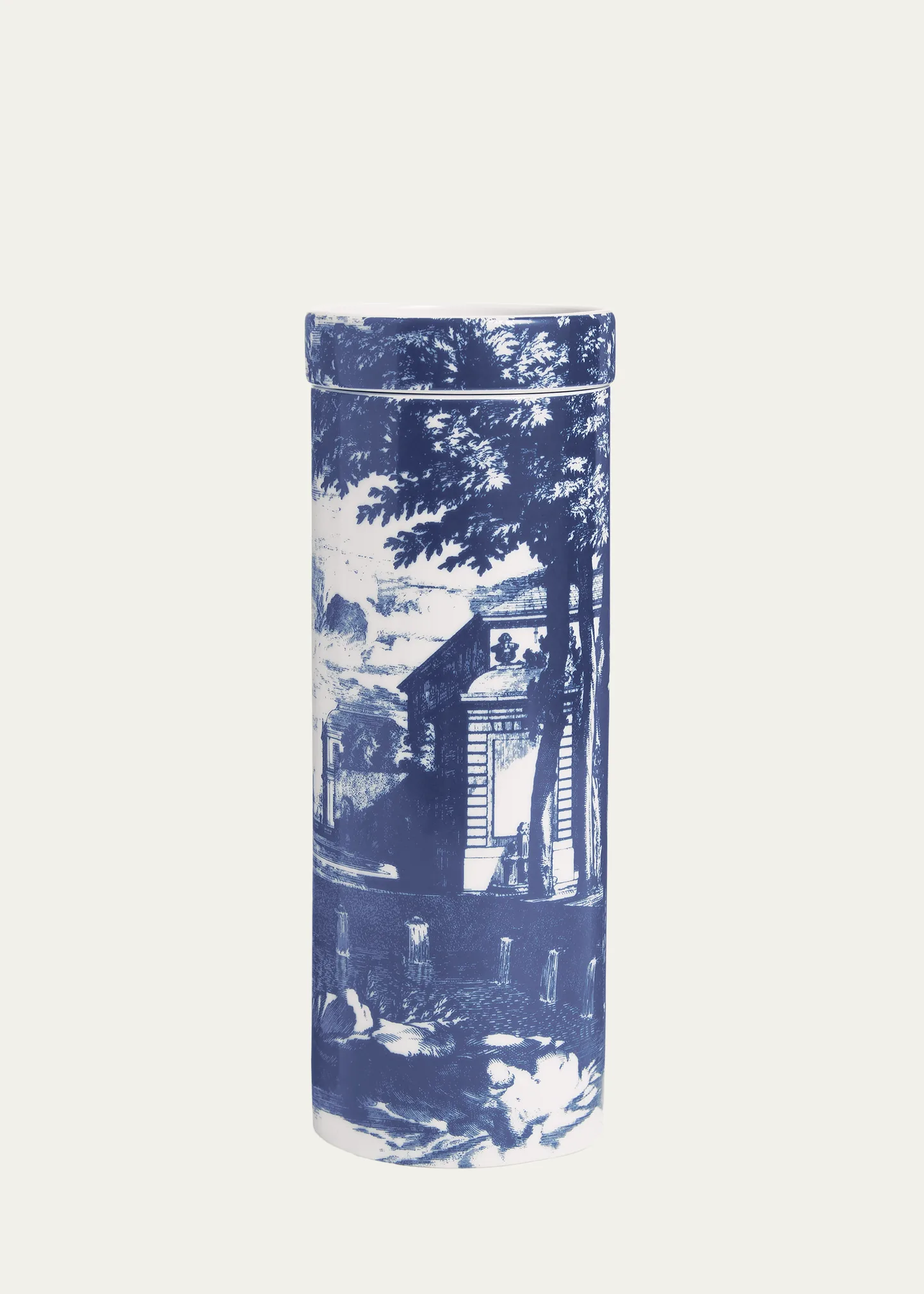 Scented Tower Candle Blue & White/Giardino Settecentesco