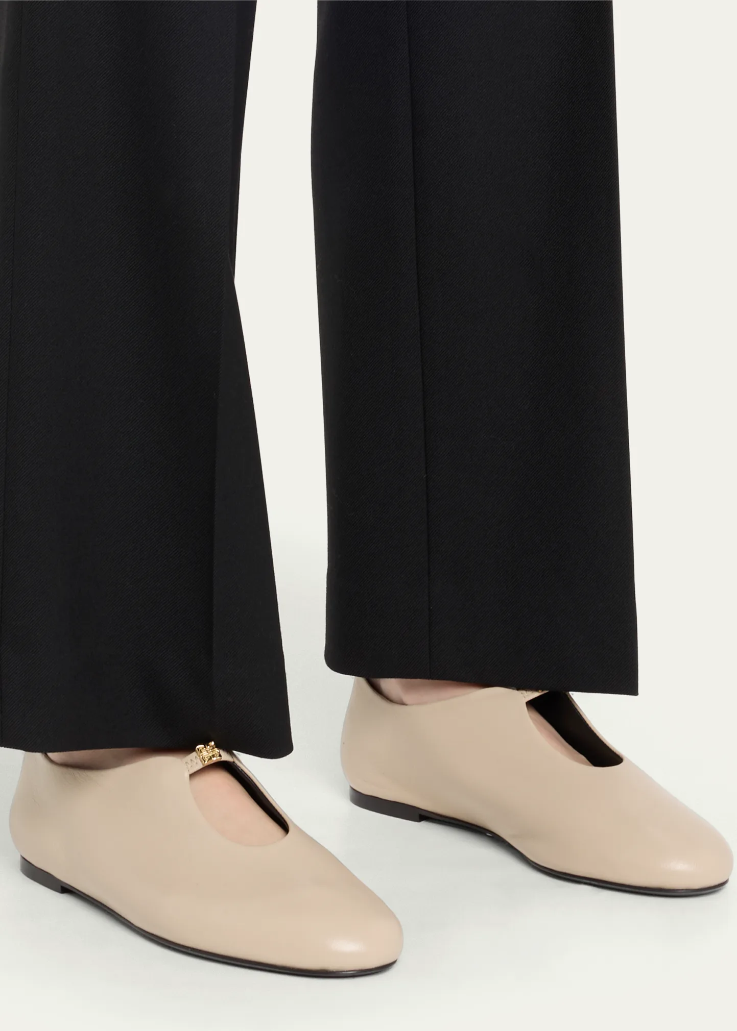 4G Liquid Leather Ballerina Flats