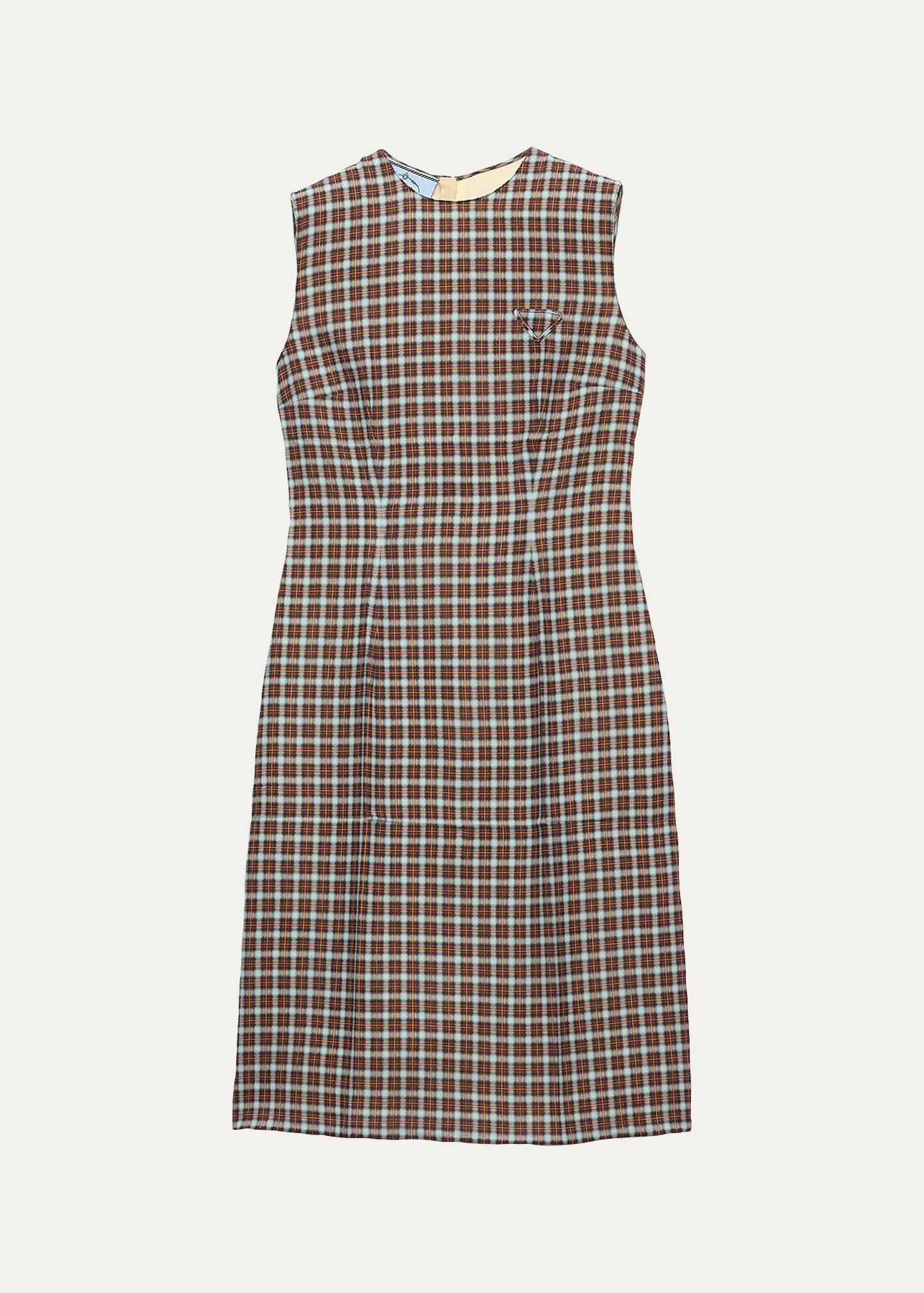 Check Georgette Sleeveless Midi Dress