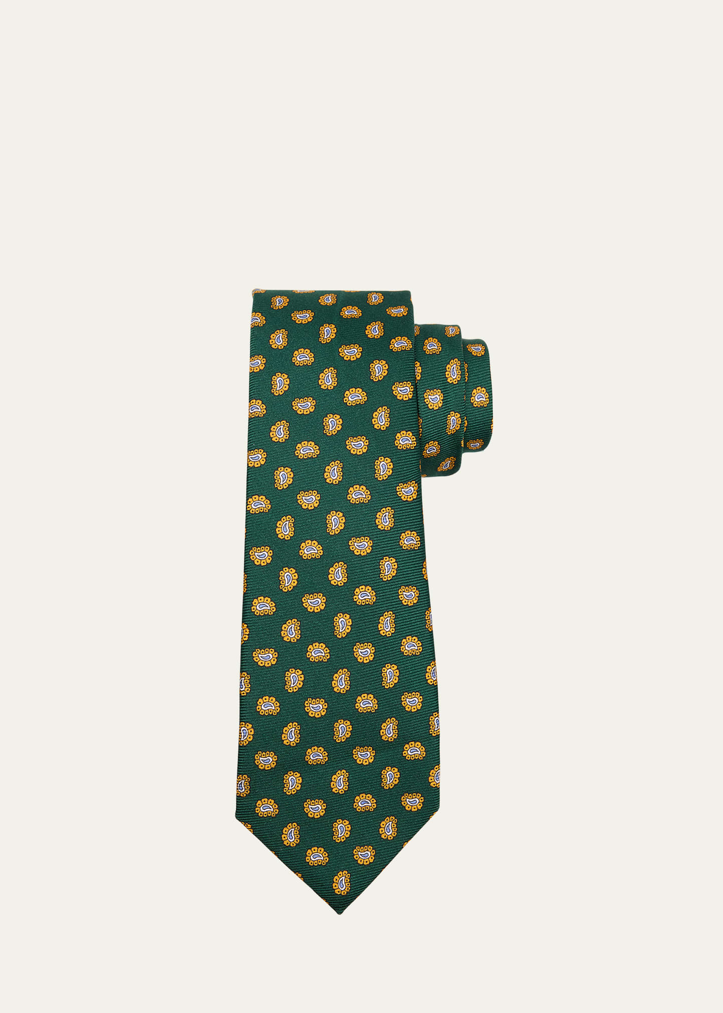 Men's Scalloped Paisley Silk Tie