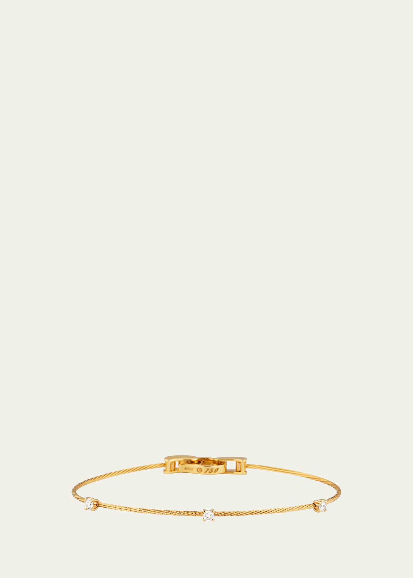 Unity 18k Yellow Gold Three-Diamond Bracelet, 0.18 TCW 5 Unity 18k Yellow Gold Three-Diamond Bracelet, 0.18 TCW