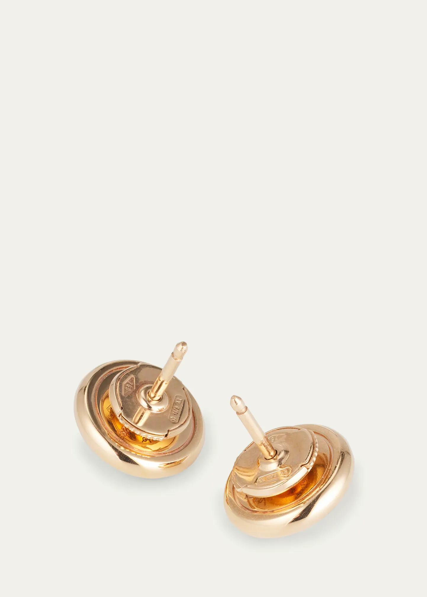 18K Rose Gold Pom Pom Dot Pave Diamond Stud Earrings