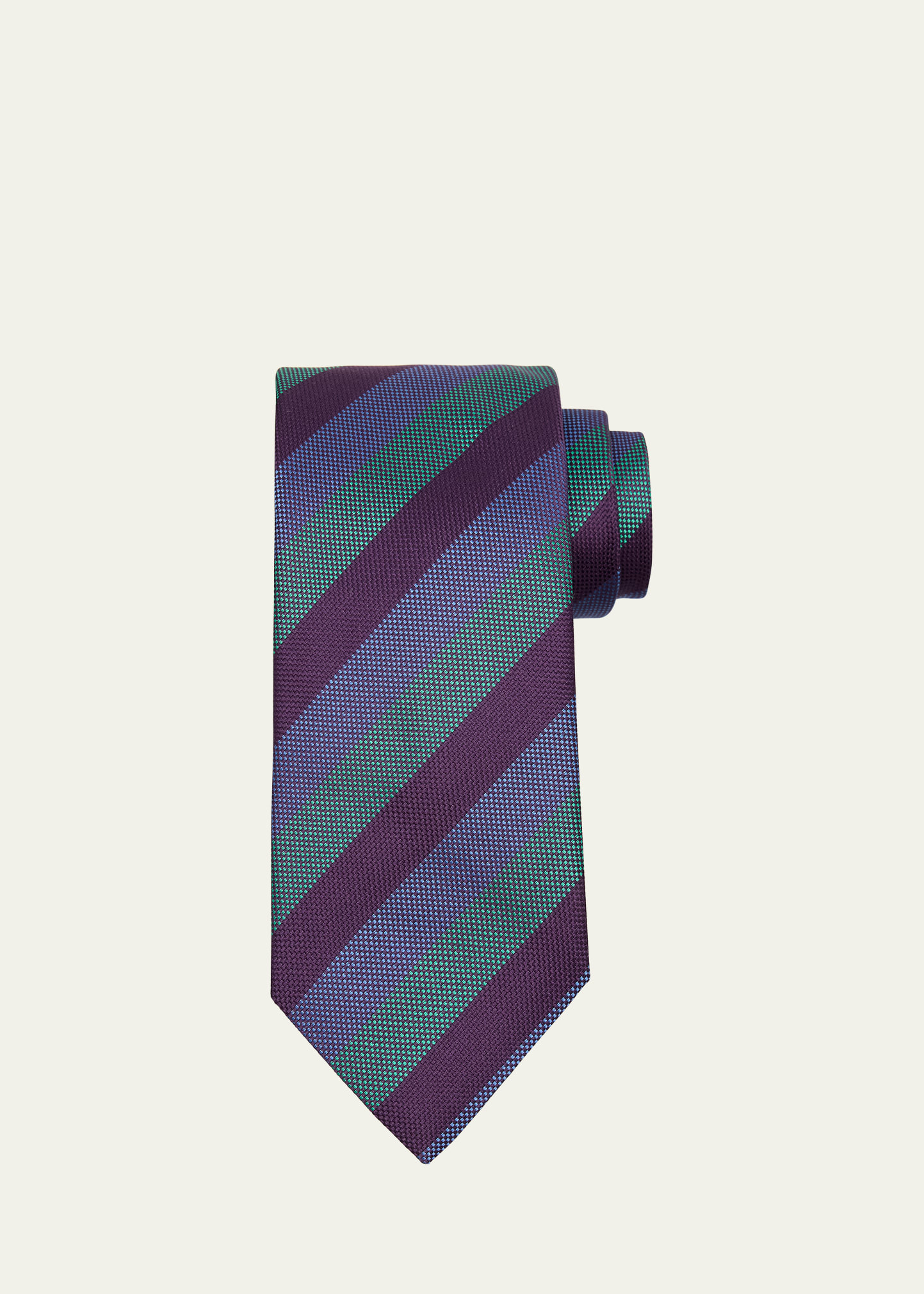 Men's Micro-Texture Diagonal Stripe Silk Tie