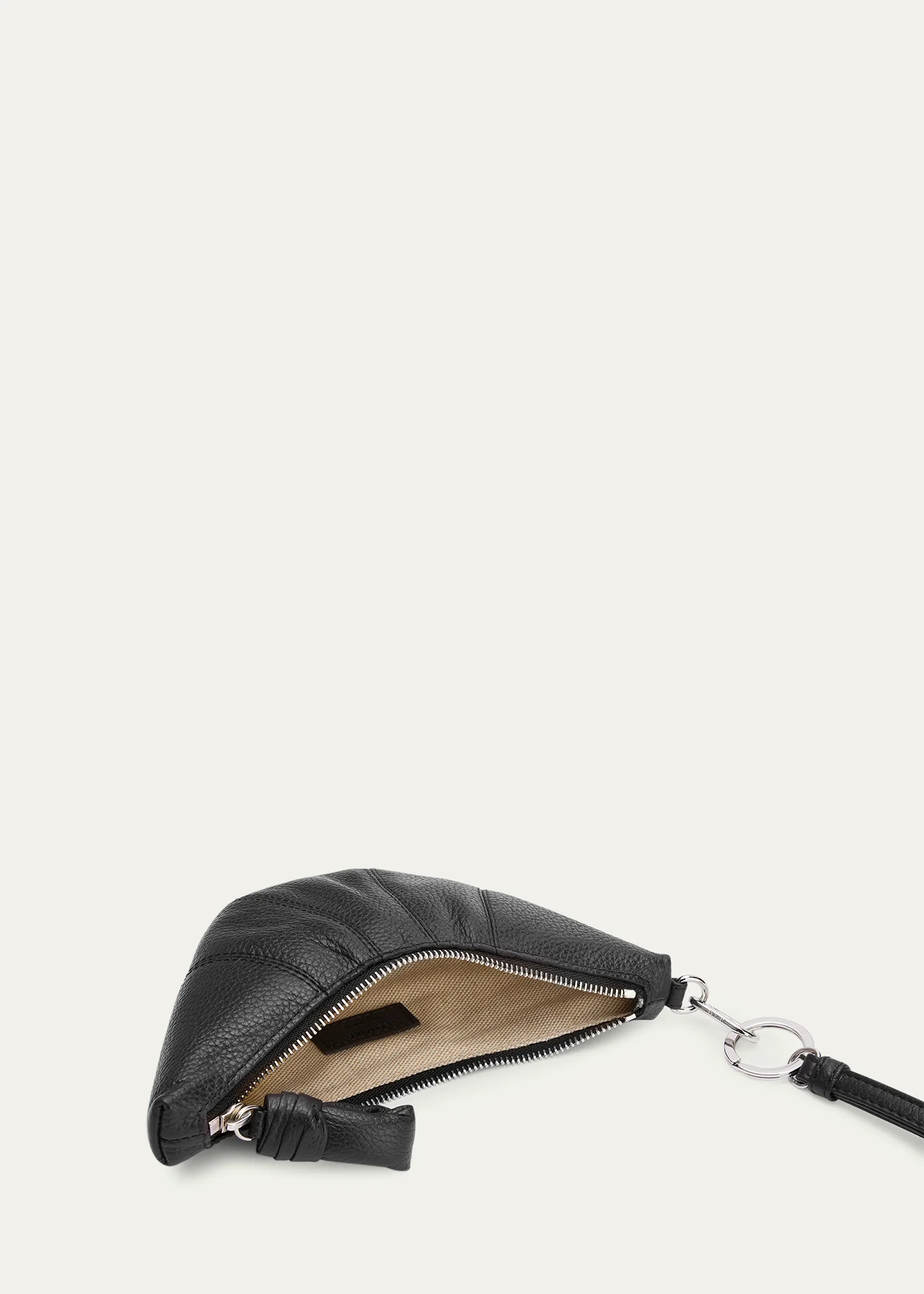 Men's Leather Croissant Crossbody Coin Purse