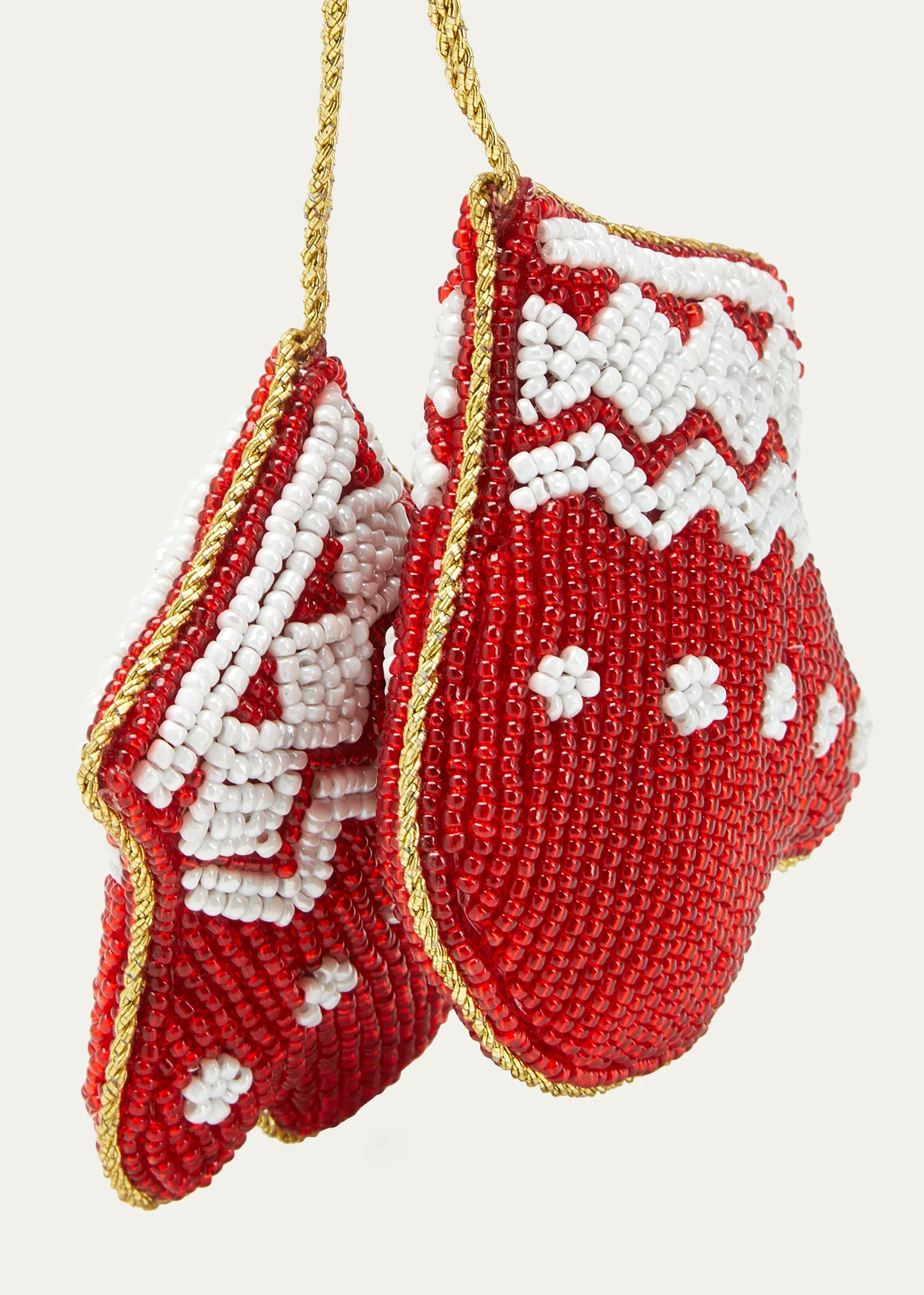 Mittens Beaded Christmas Ornament 4 Mittens Beaded Christmas Ornament