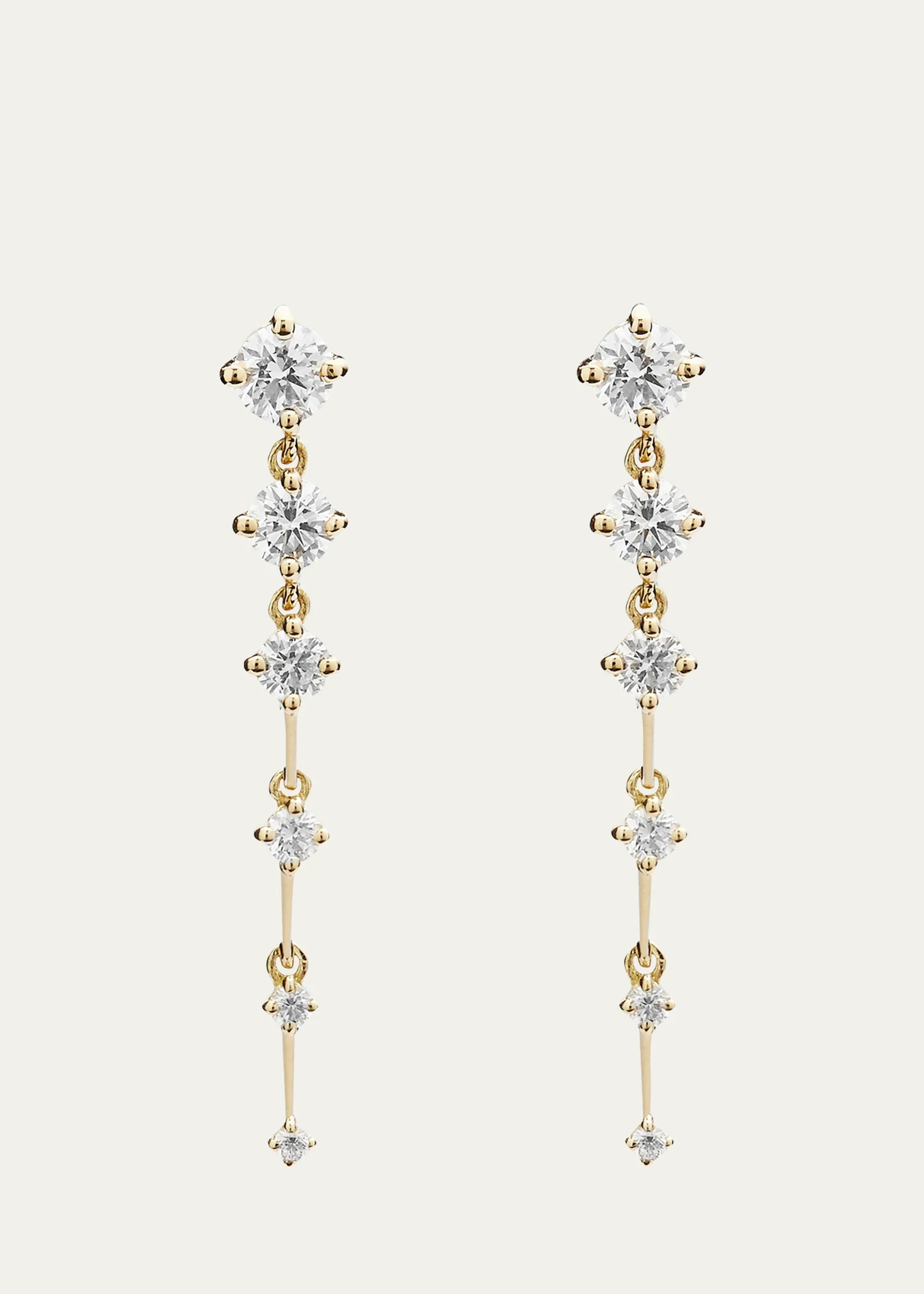 Sequence Short Earrings with Diamonds