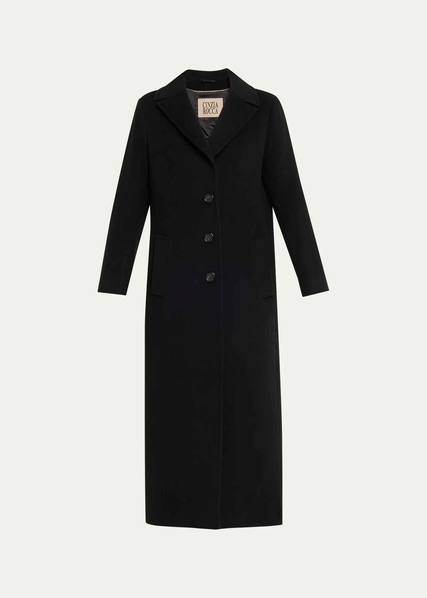 Long 3-Button Notch Collar Coat