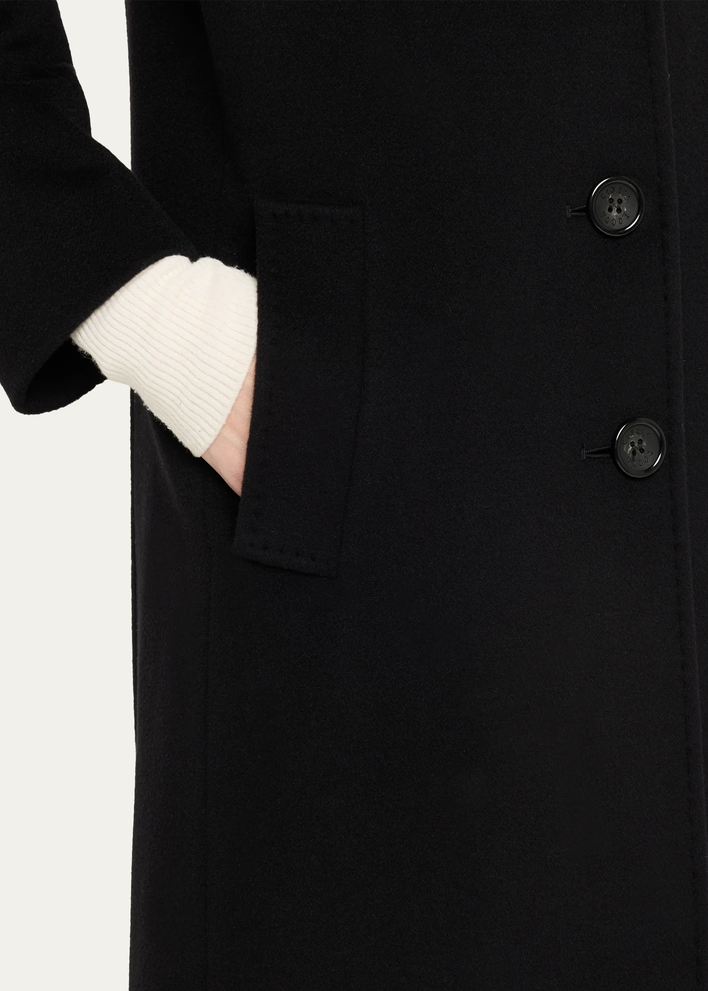 Long 3-Button Notch Collar Coat