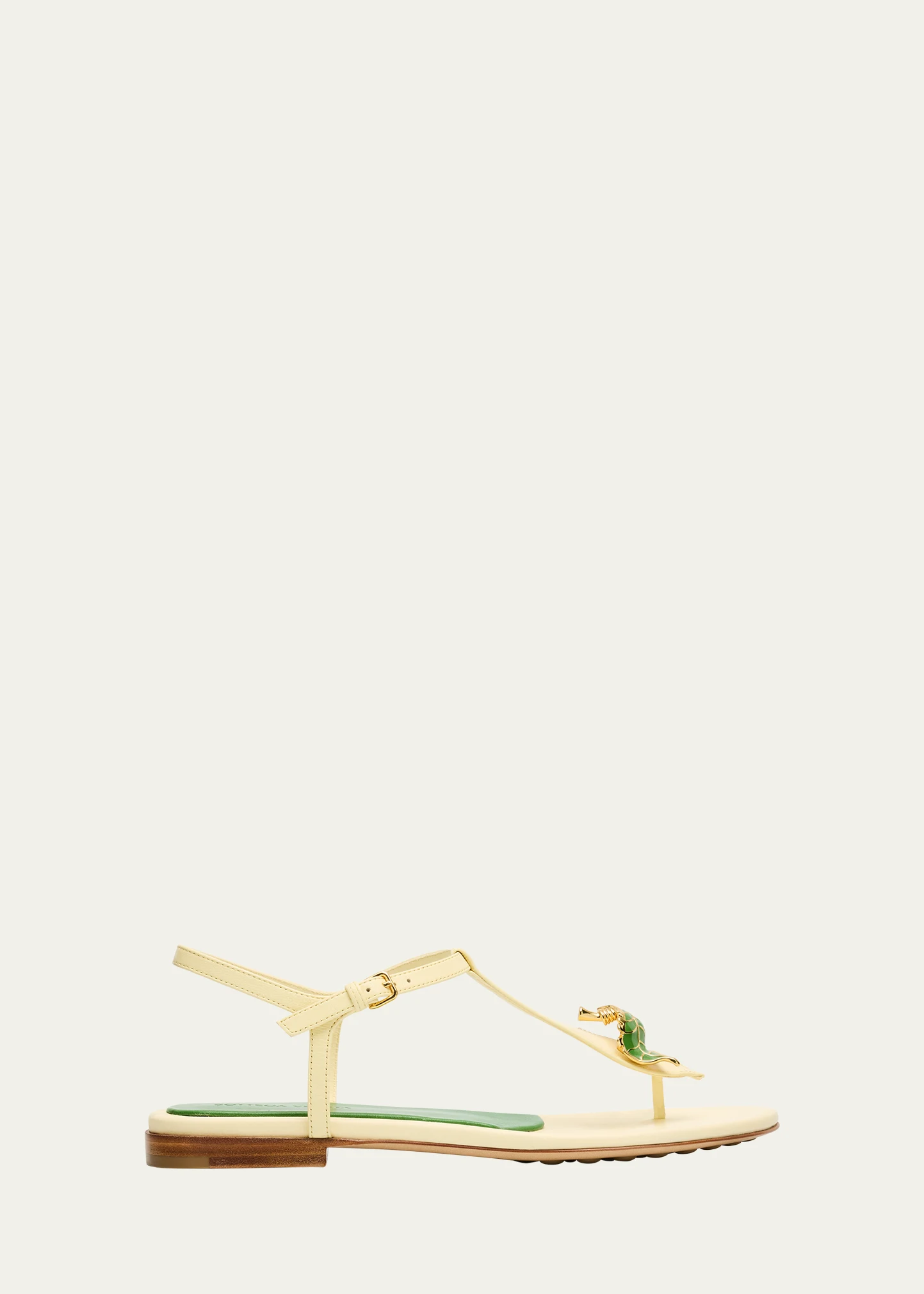 Rana Leaf Strap Leather Thong Sandals