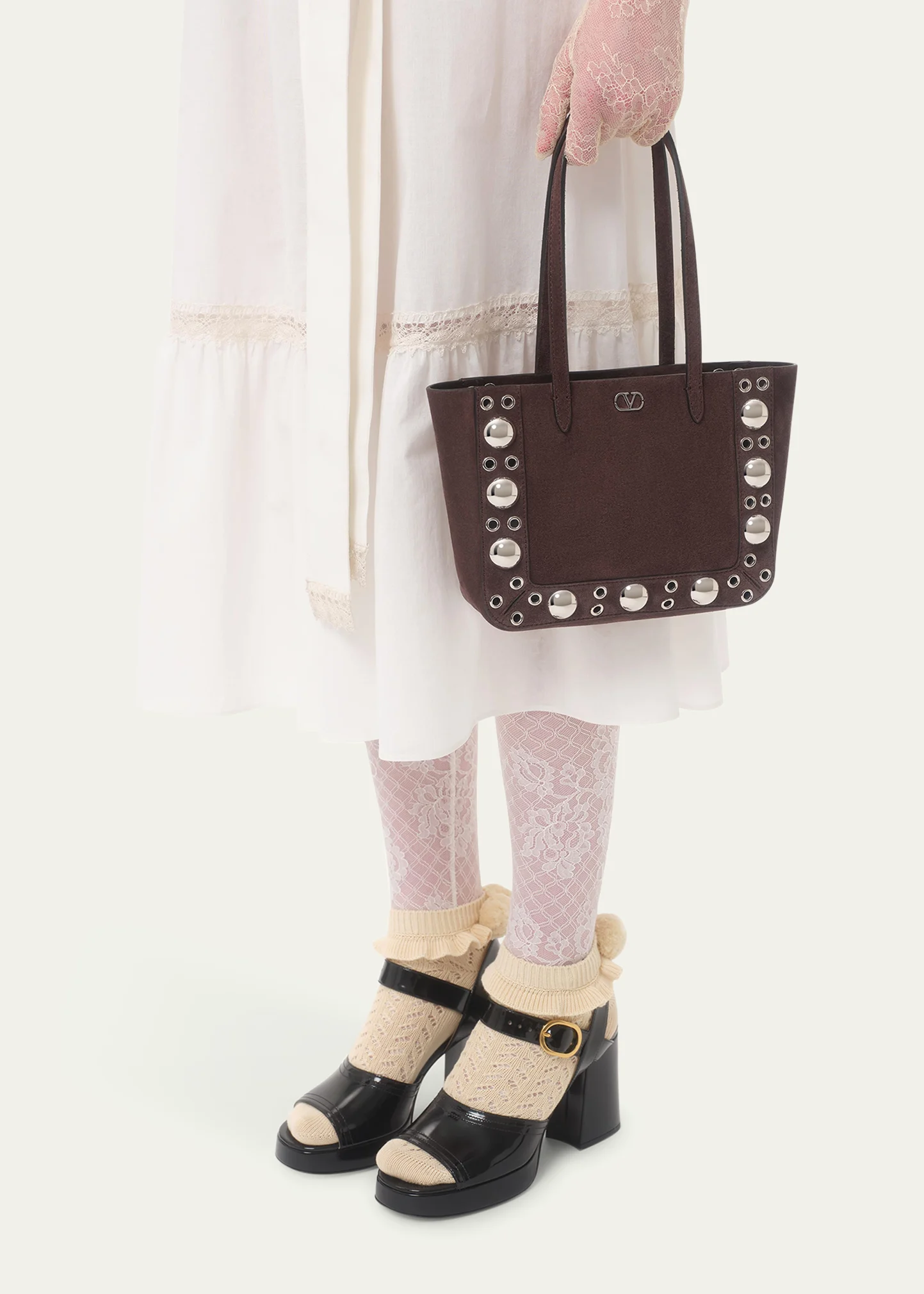 Nellcote Studded Suede Mini Tote Bag