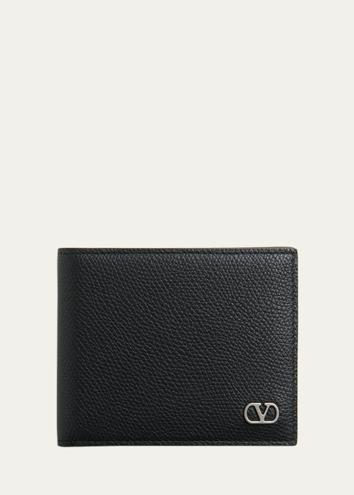 Men's Leather VLogo Bifold Wallet