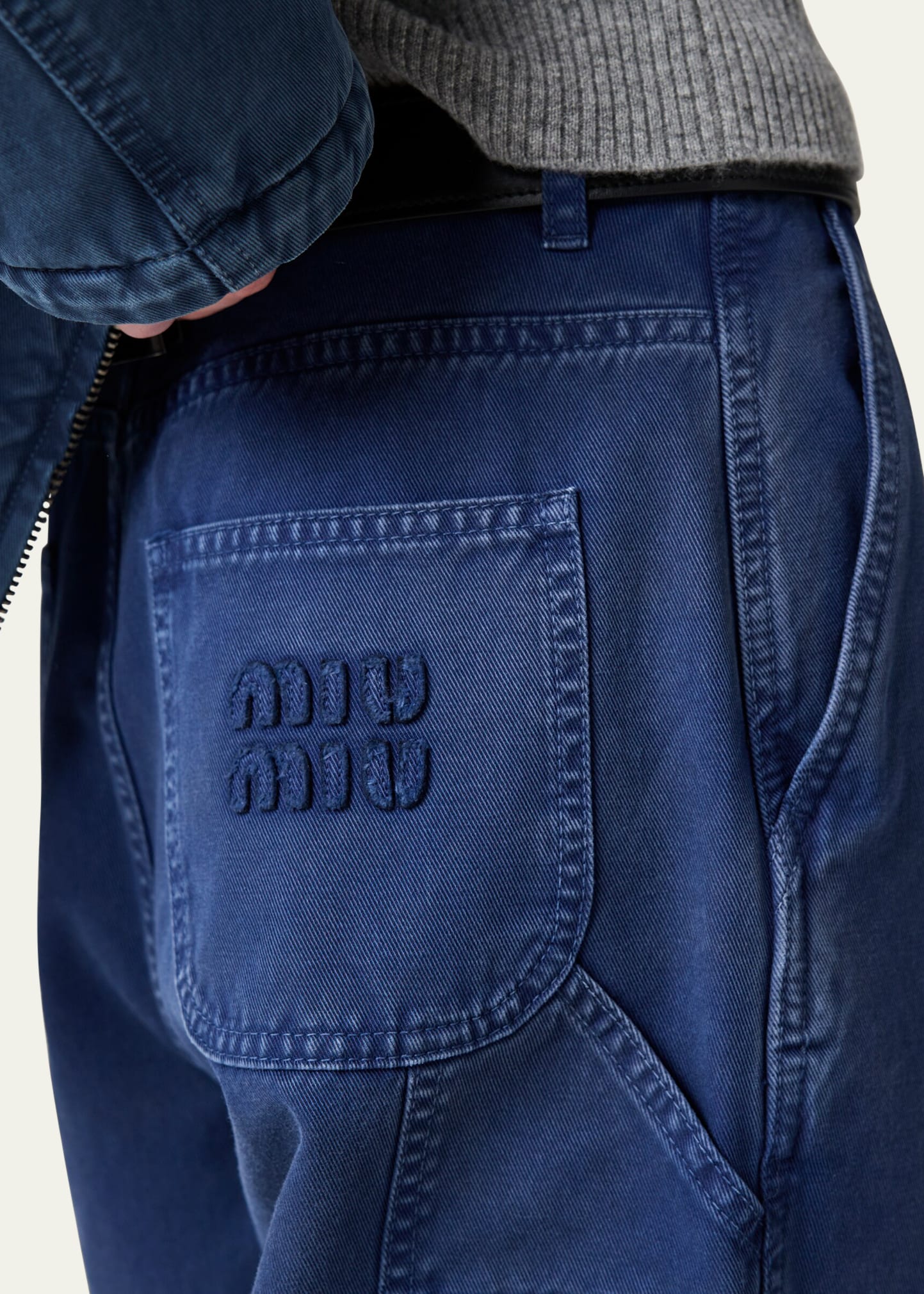 Mid-Rise Fitted Cotton Pants