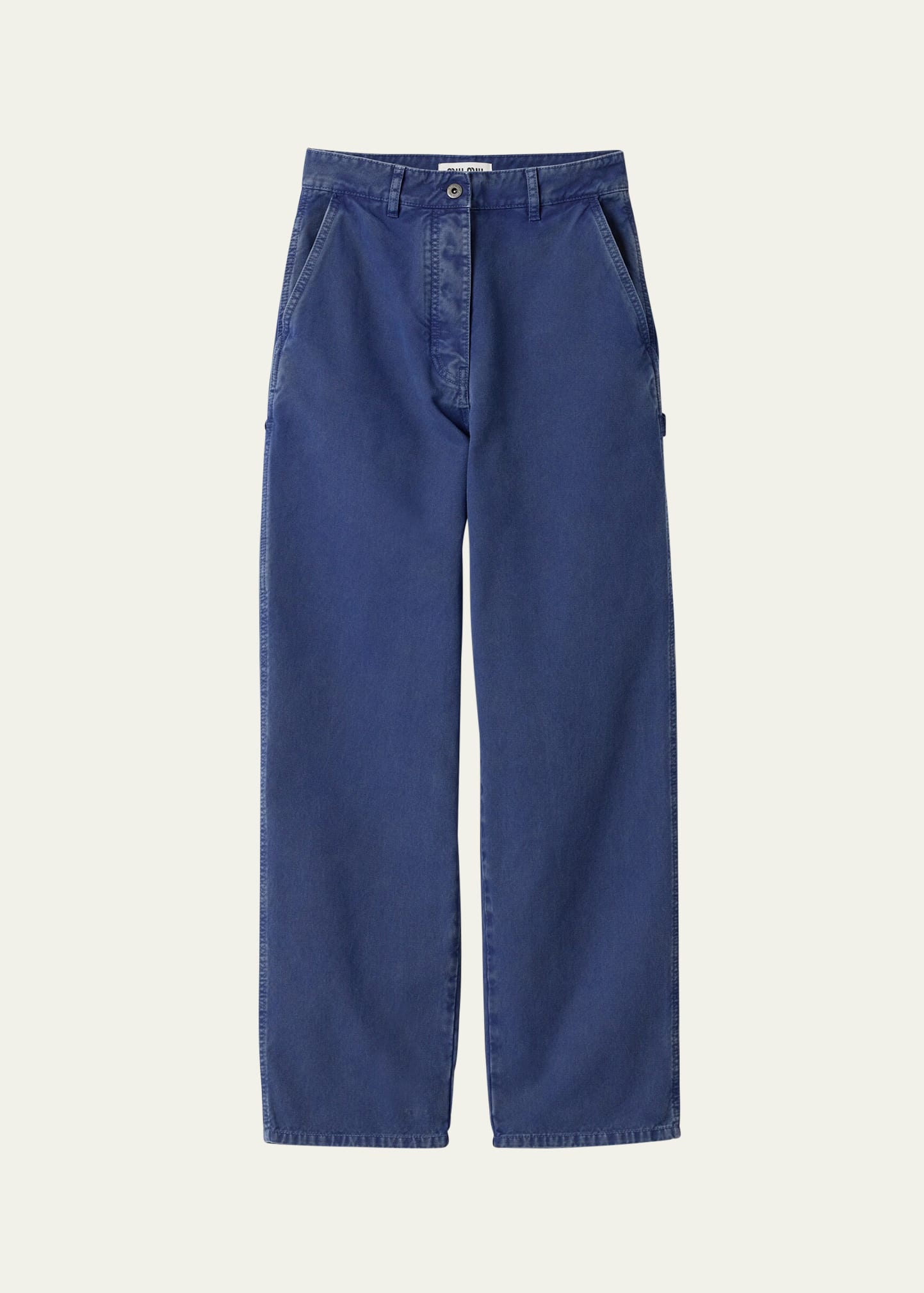 Mid-Rise Fitted Cotton Pants
