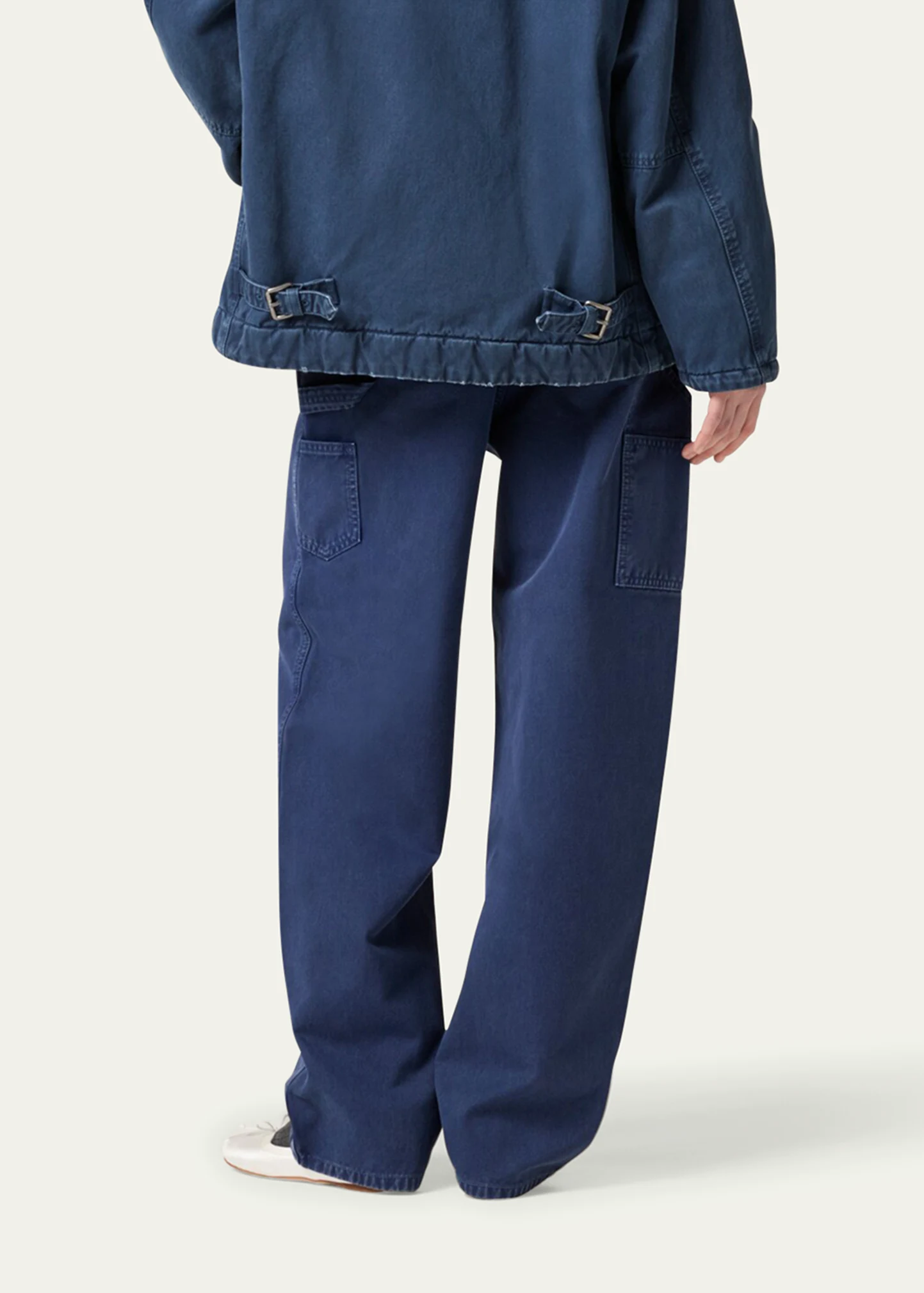 Mid-Rise Fitted Cotton Pants