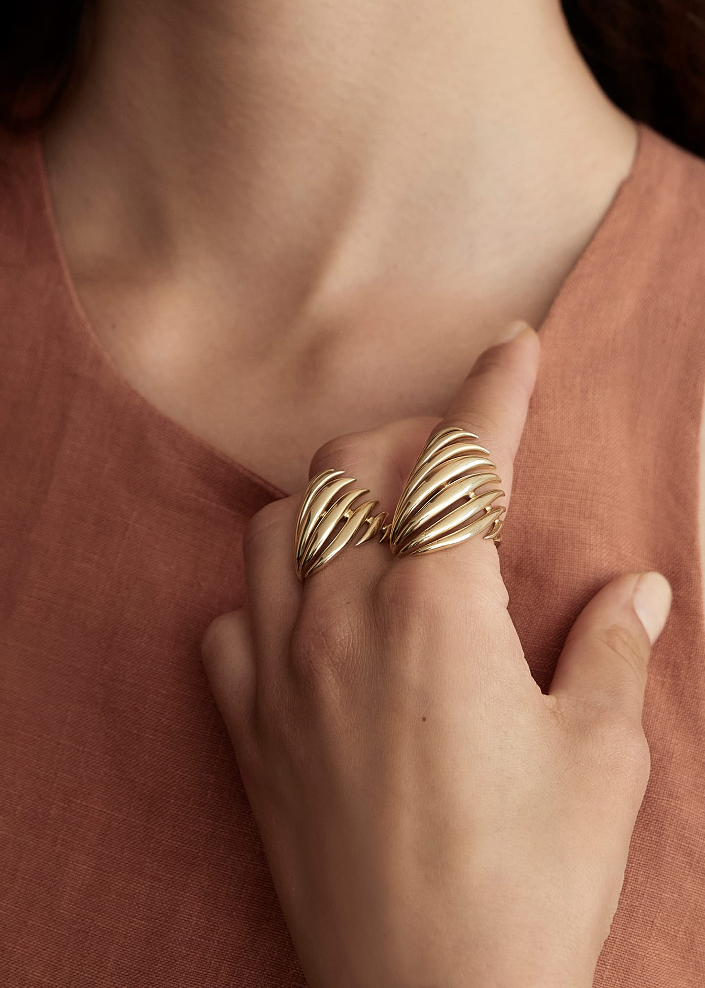 18K Yellow Gold Medium Flame Ring